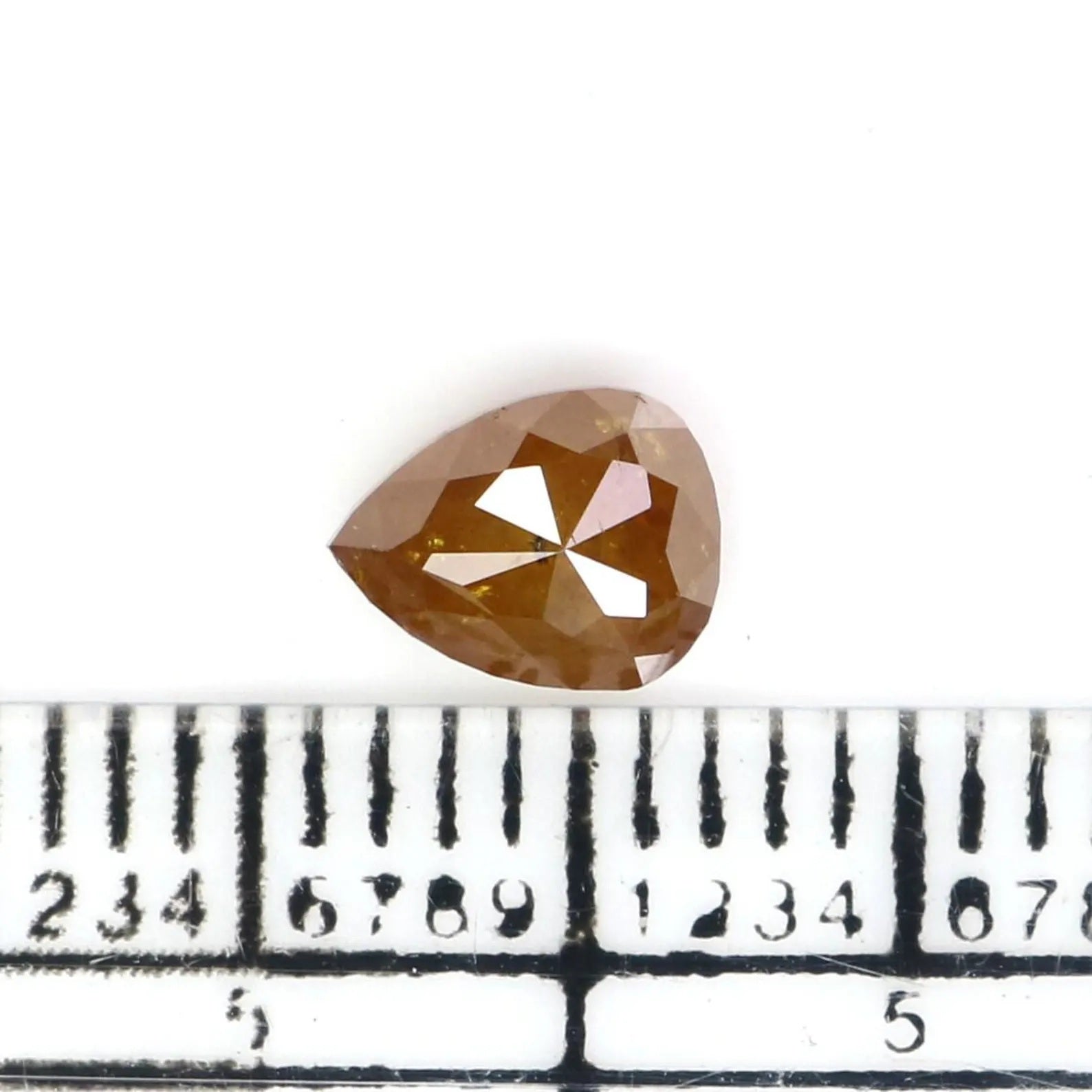 0.85 CT Natural Loose Pear Shape Diamond Brown Color Pear Cut Diamond 6.00 MM Natural Loose Diamond Brown Color Pear Rose Cut Diamond NQ2371
