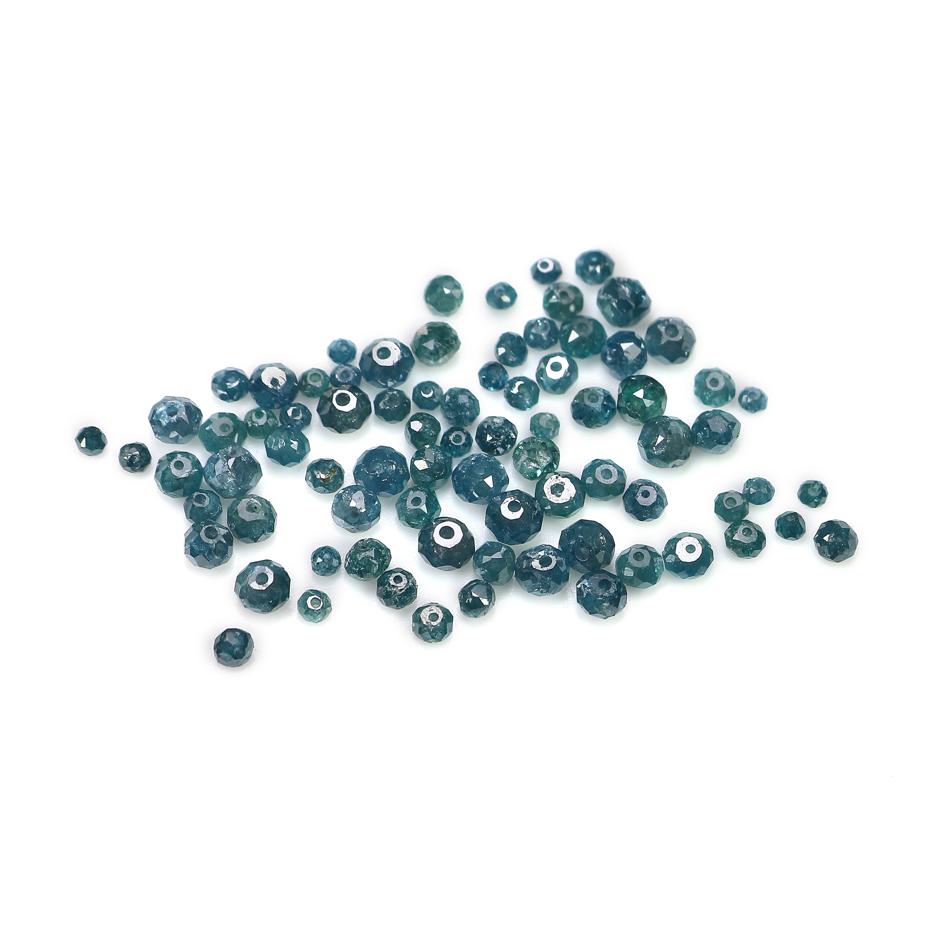 Natural Loose Bead Shape Diamond 1.50 to 3.50 MM Natural Blue Color Bead Diamond 1.00 CT Scoop Round Bead Cut Diamond Q49