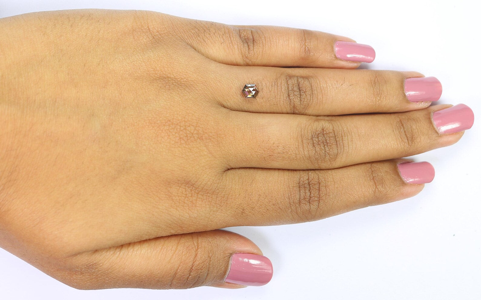 0.51 CT Natural Loose Hexagon Shape Diamond Brown Color Hexagon Diamond 5.25 MM Natural Loose Diamond Brown Hexagon Rose Cut Diamond NQ1246
