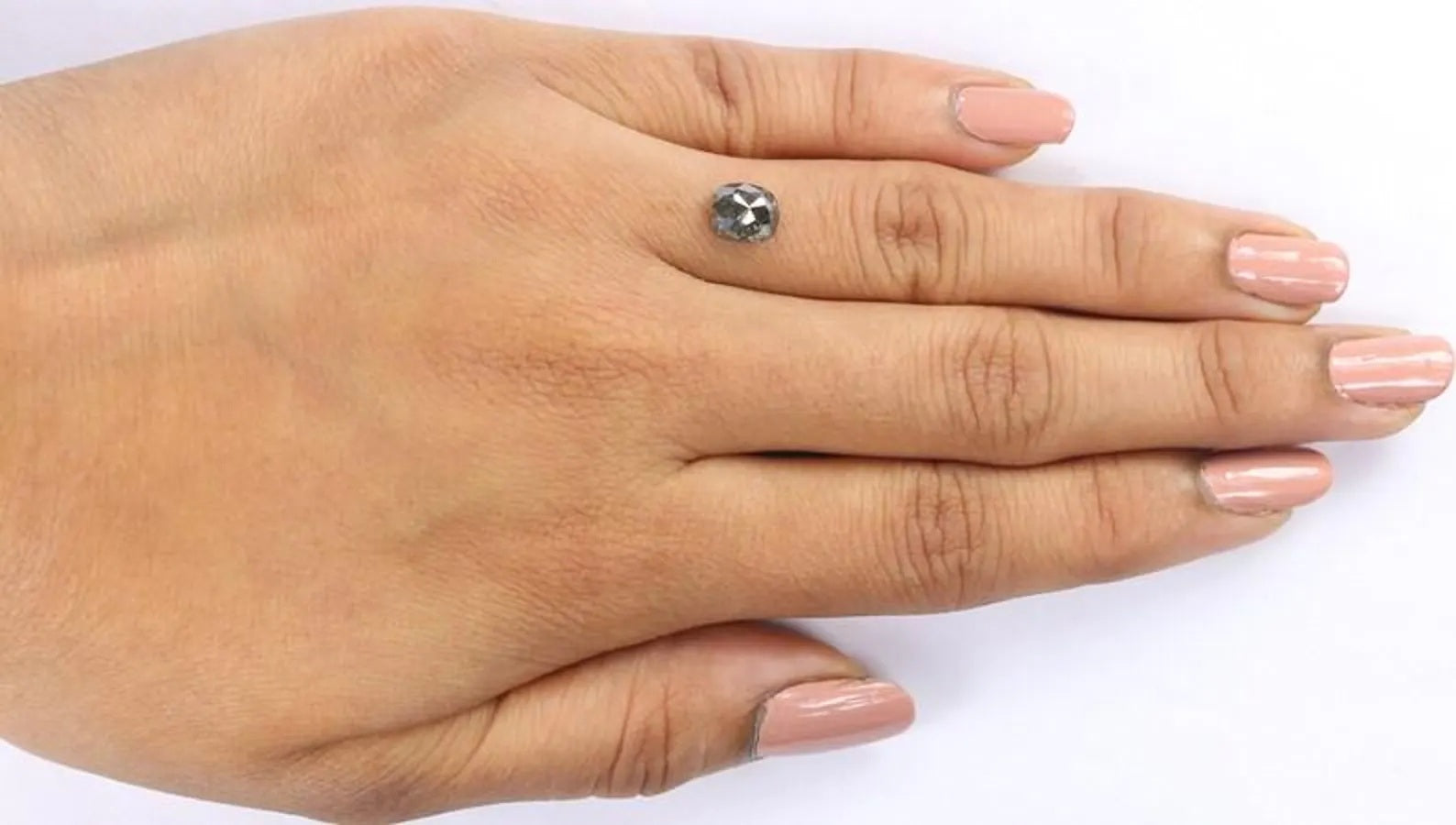 1.36 CT Natural Loose Cushion Shape Diamond Salt And Pepper Cushion Diamond 7.00 MM Natural Black Grey Color Cushion Rose Cut Diamond NQ9535