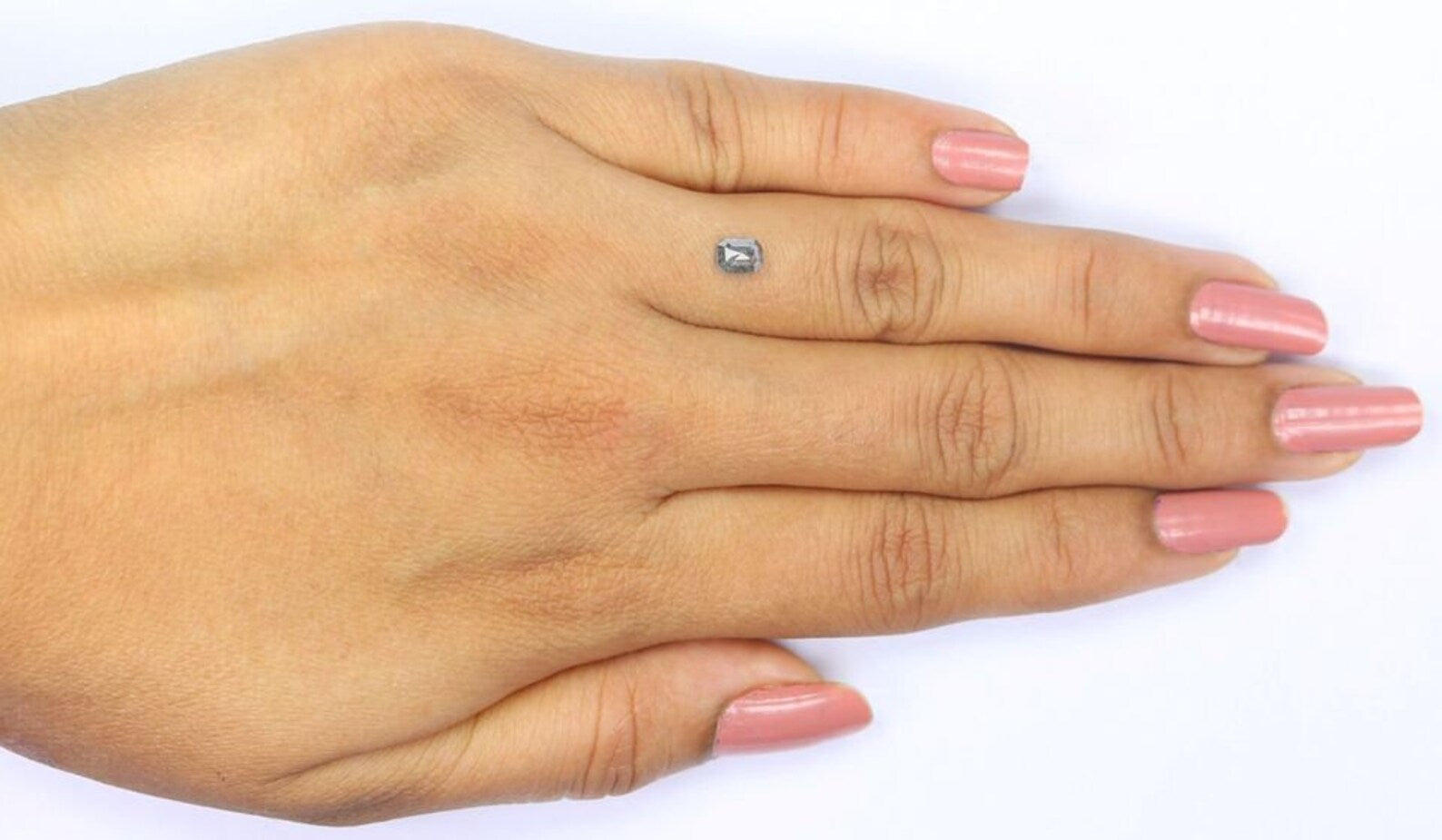 0.41 CT Natural Loose Emerald Shape Diamond Salt And Pepper Emerald Cut Diamond 4.80 MM Black Grey Color Emerald Rose Cut Diamond NQ7208