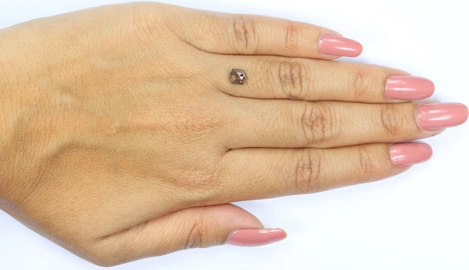 0.83 CT Natural Loose Hexagon Shape Diamond Brown Color Hexagon Diamond 6.10 MM Natural Loose Diamond Hexagon Shape Rose Cut Diamond NQ399