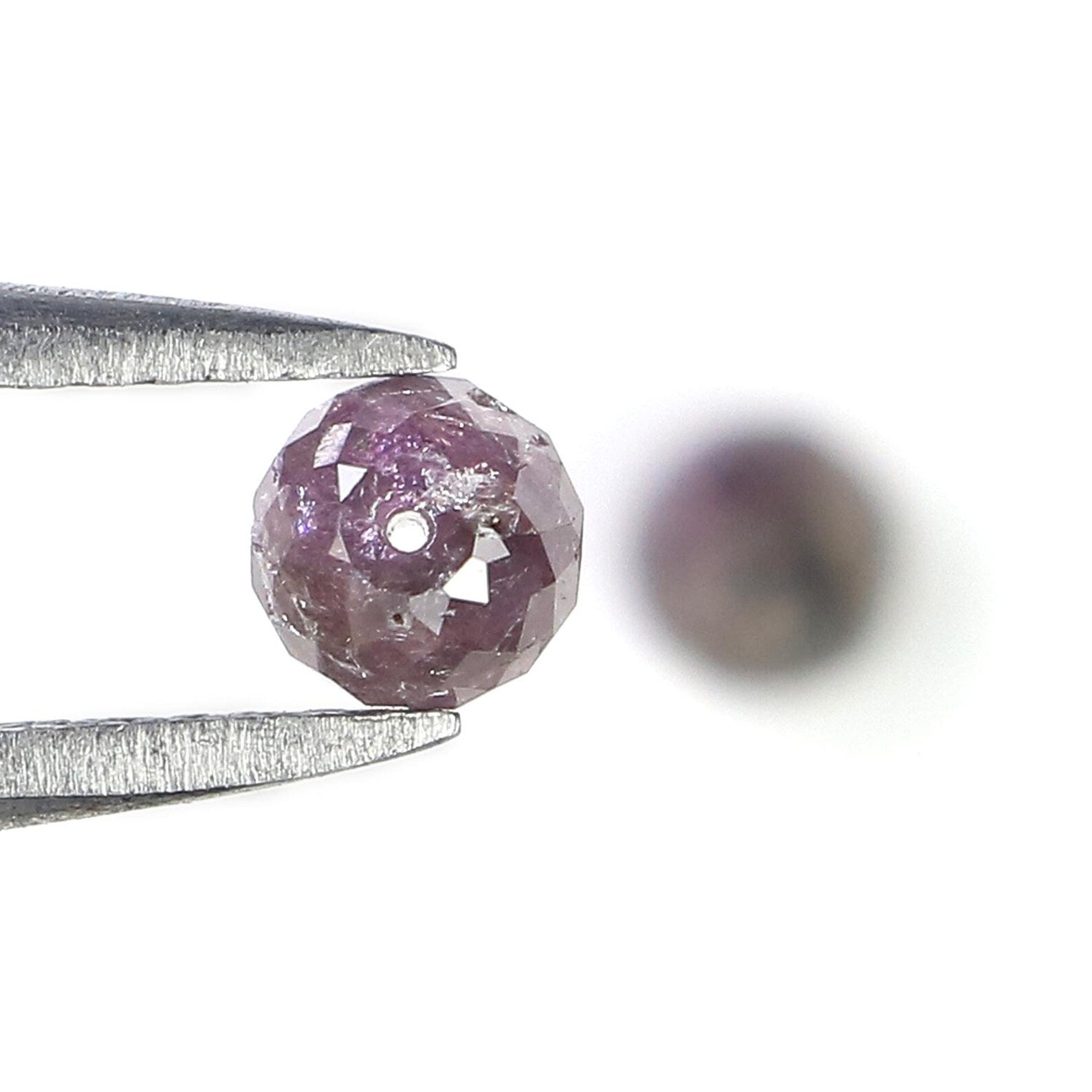 0.93 CT Natural Loose Bead Shape Pair Diamond Pink Color Bead Diamond 3.85 MM Natural Loose Diamond Pink Color Bead Rose Cut Diamond NQ728