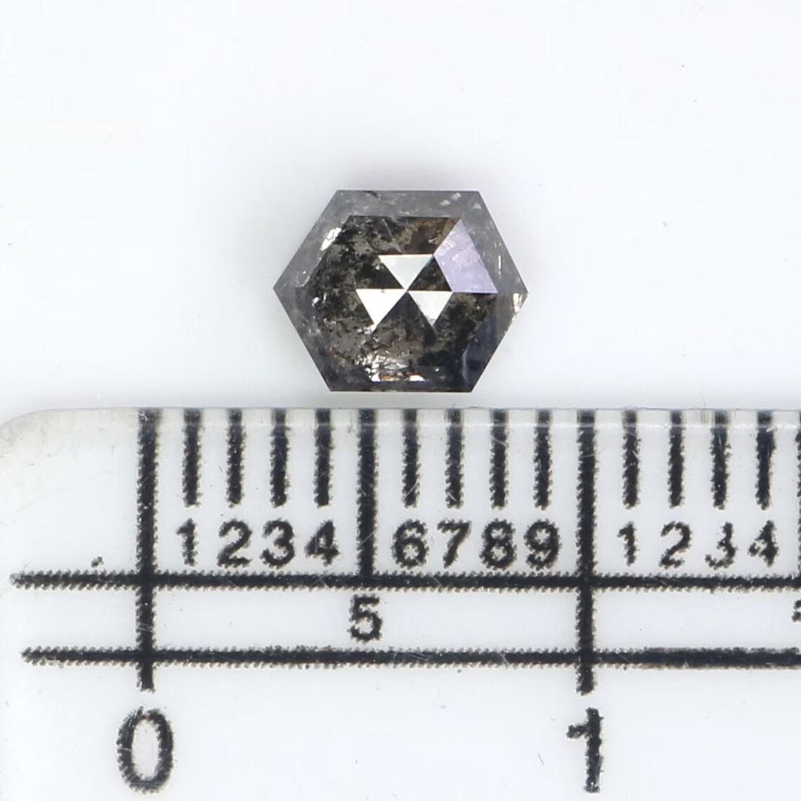 0.68 CT Natural Loose Hexagon Shape Diamond Salt And Pepper Hexagon Cut Diamond 5.85 MM Natural Loose Hexagon Shape Rose Cut Diamond NQ2249