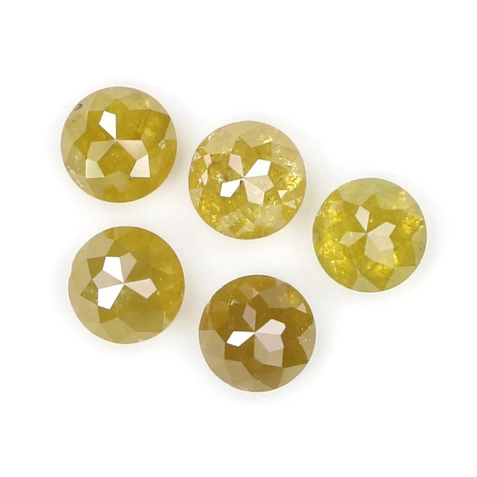1.44 CT Natural Loose Round Shape Diamond Yellow Color Round Cut Diamond 3.70 MM Natural Diamond Yellow Color Round Rose Cut Diamond NQ694