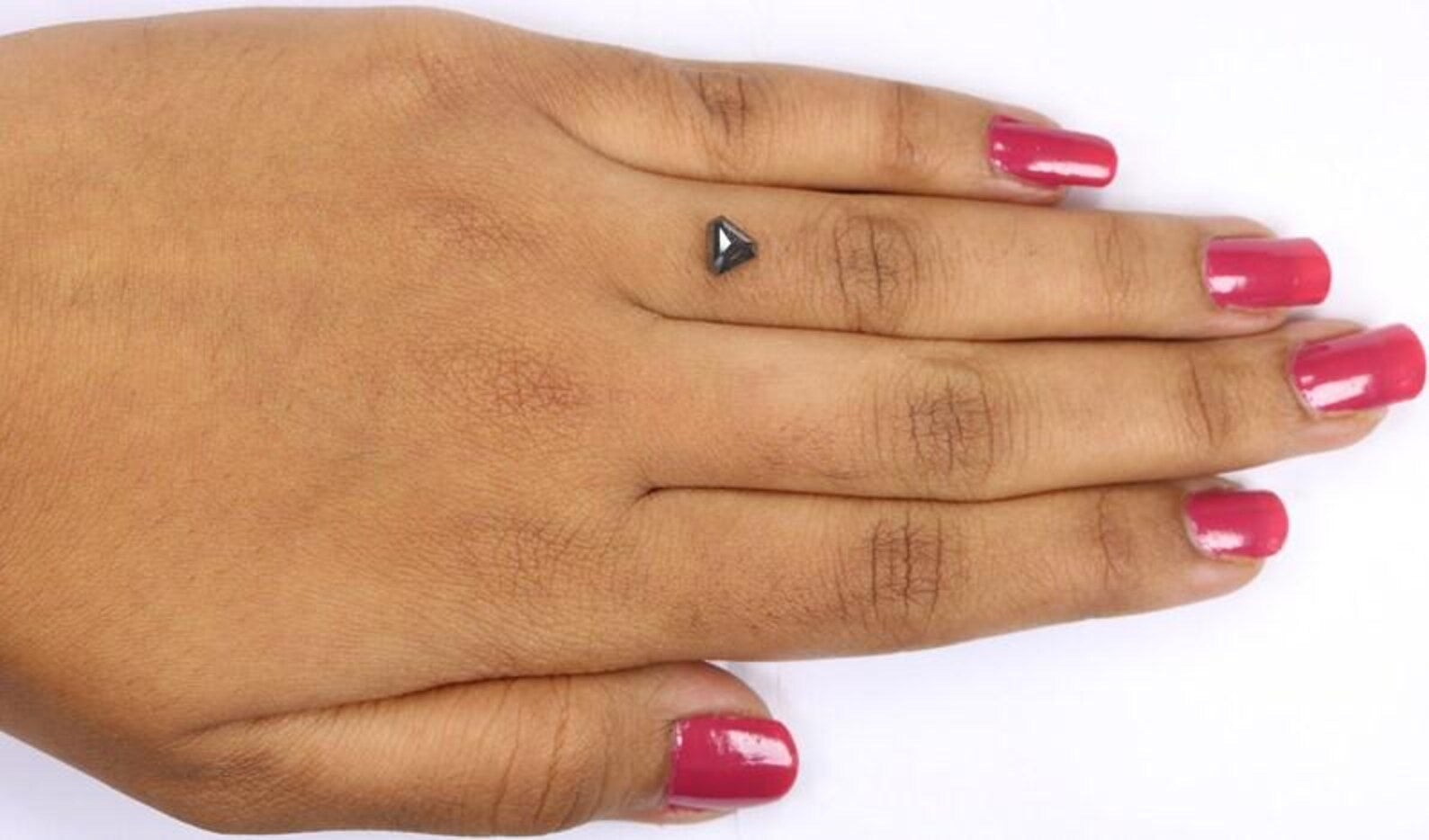 0.77 CT Natural Loose Triangle Shape Diamond Salt And Pepper Triangle Cut Diamond 5.00 MM Black Grey Color Triangle Rose Cut Diamond NQ8009