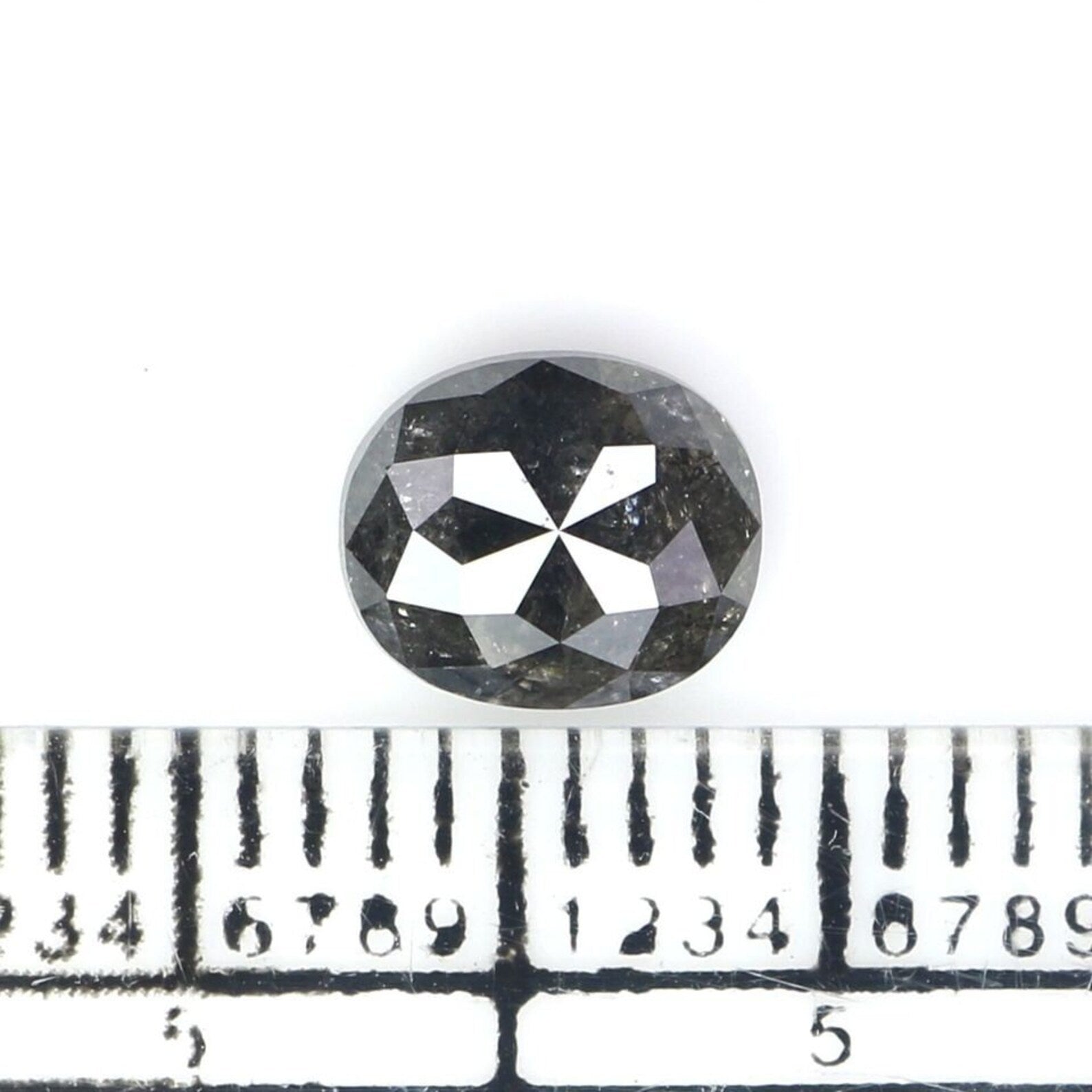 1.12 Ct Natural Loose Oval Shape Diamond Salt And Pepper Oval Diamond 6.60 MM Natural Black Grey Color Oval Rose Cut Diamond QN2360