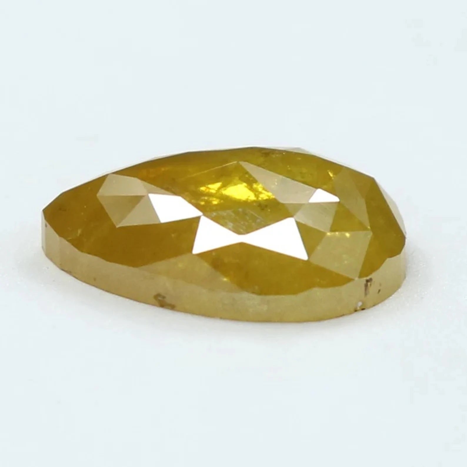 1.56 Ct Natural Loose Pear Shape Diamond Yellow Color Pear Diamond 8.90 MM Natural Loose Diamond Yellow Color Pear Rose Cut Diamond QN323