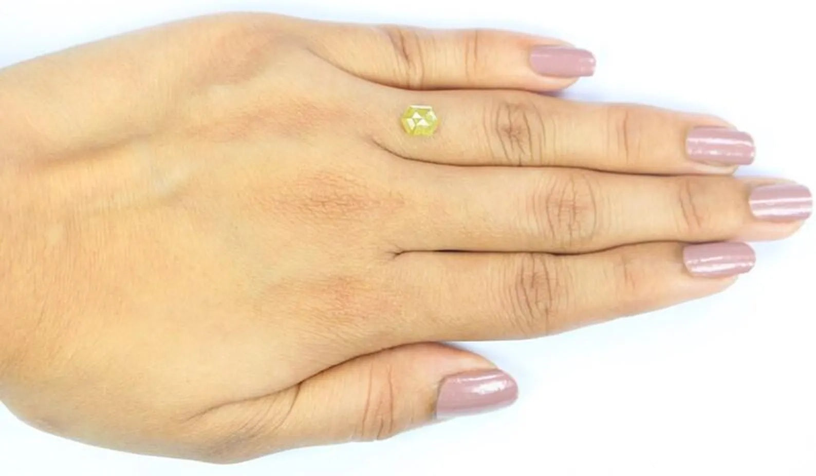 1.23 CT Natural Loose Hexagon Shape Diamond Yellow Color Hexagon Cut Diamond 7.15 MM Natural Yellow Color Hexagon Rose Cut Diamond NQ750