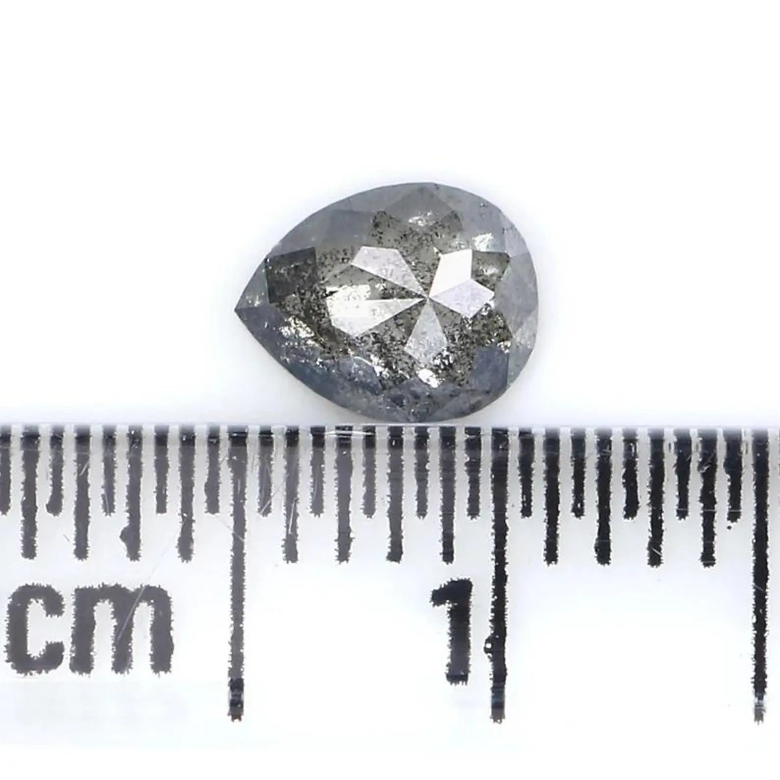 0.45 CT Natural Loose Pear Shape Diamond Salt And Pepper Pear Diamond 5.85 MM Natural Diamond Black Grey Color Pear Rose Cut Diamond NQ2439