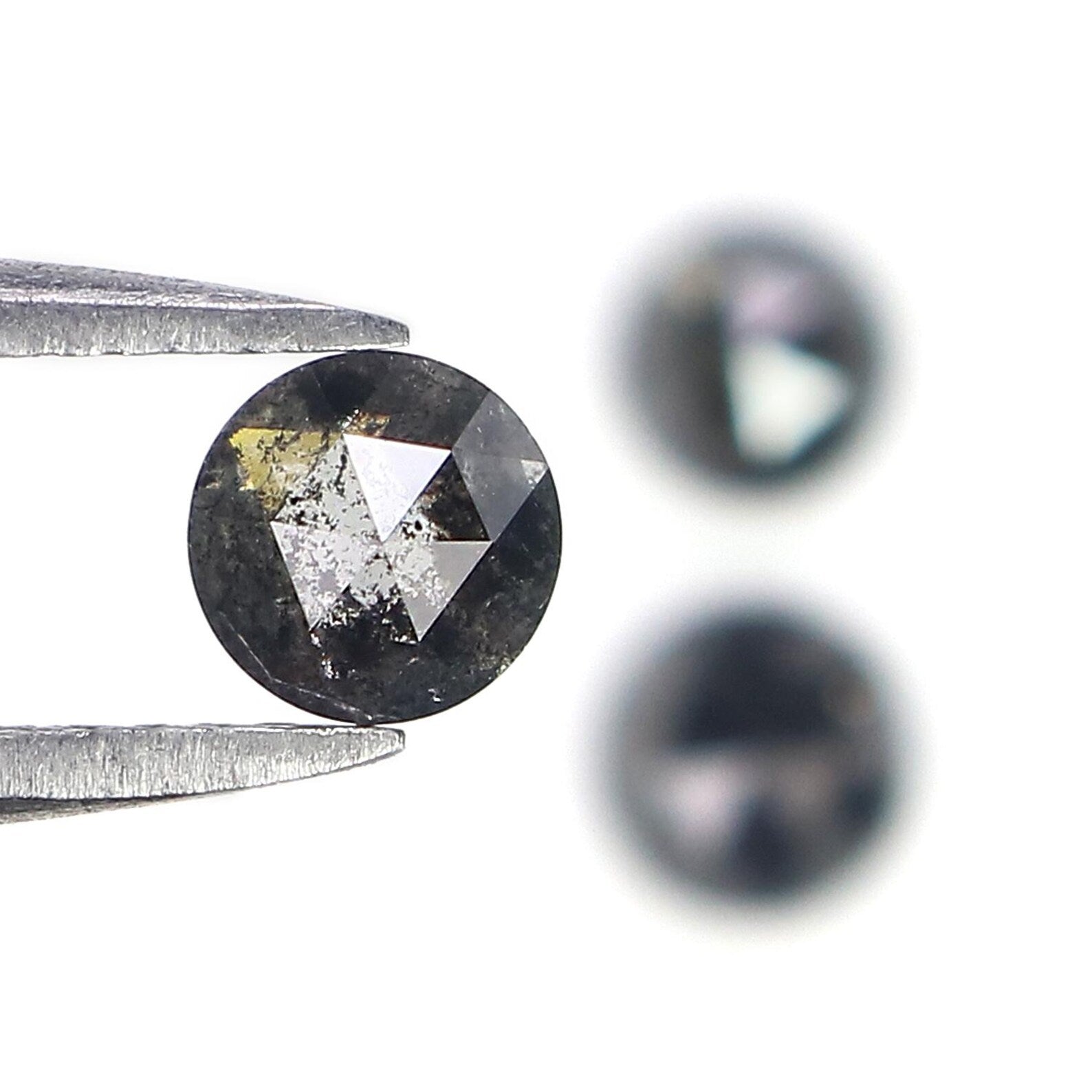 1.15 CT Natural Loose Round Cut Diamond Salt And Pepper Round Diamond 4.10 MM Natural Diamond Black Grey Color Round Rose Cut Diamond NQ8746