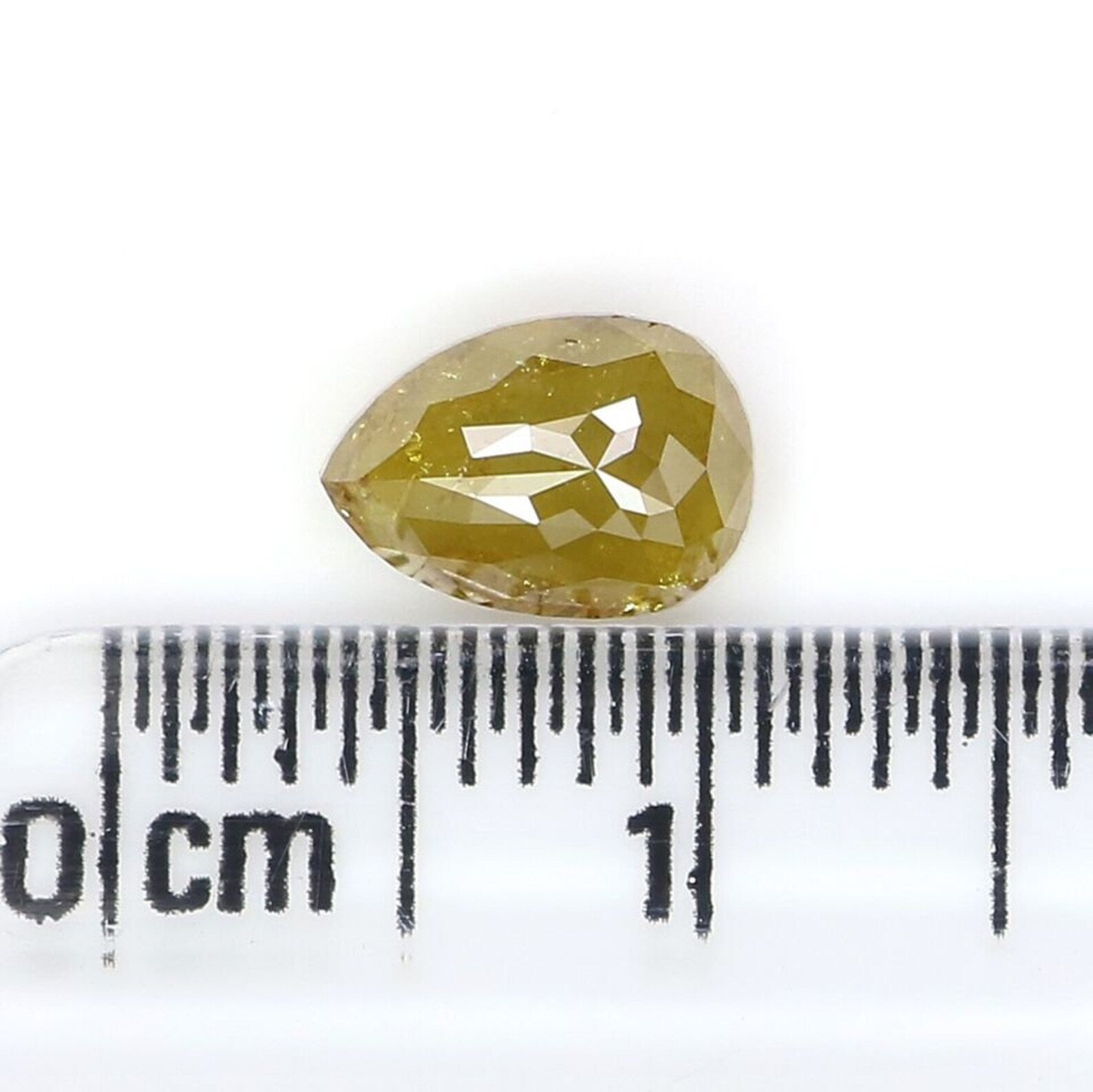 1.21 CT Natural Loose Pear Shape Diamond Yellow Color Pear Cut Diamond 7.40 MM Natural Loose Diamond Yellow Pear Rose Cut Diamond NQ9212