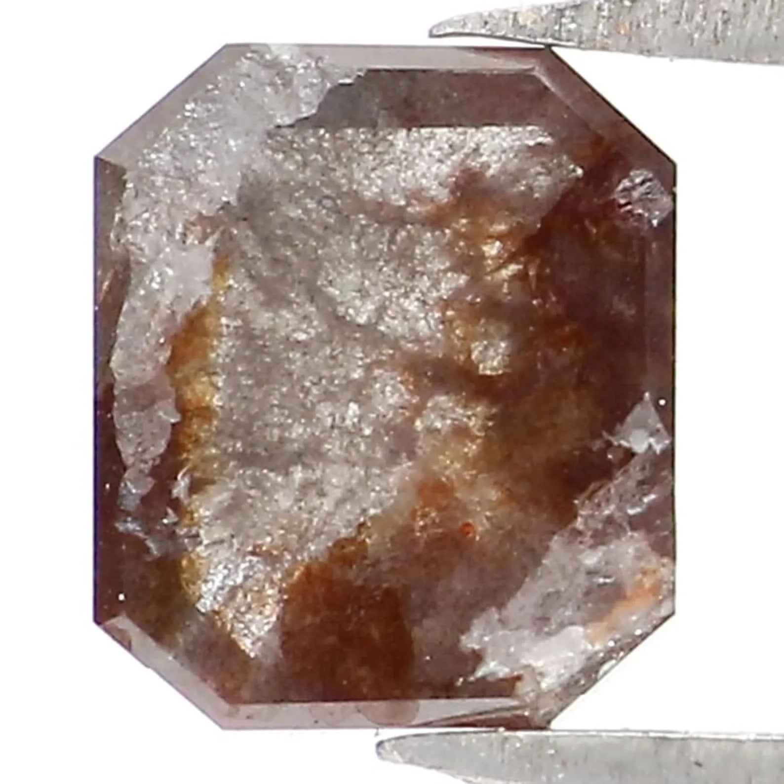 0.74 Ct Natural Loose Emerald Shape Diamond Brown Color Emerald Diamond 5.85 MM Natural Loose Brown Color Emerald Rose Cut Diamond NQ9347