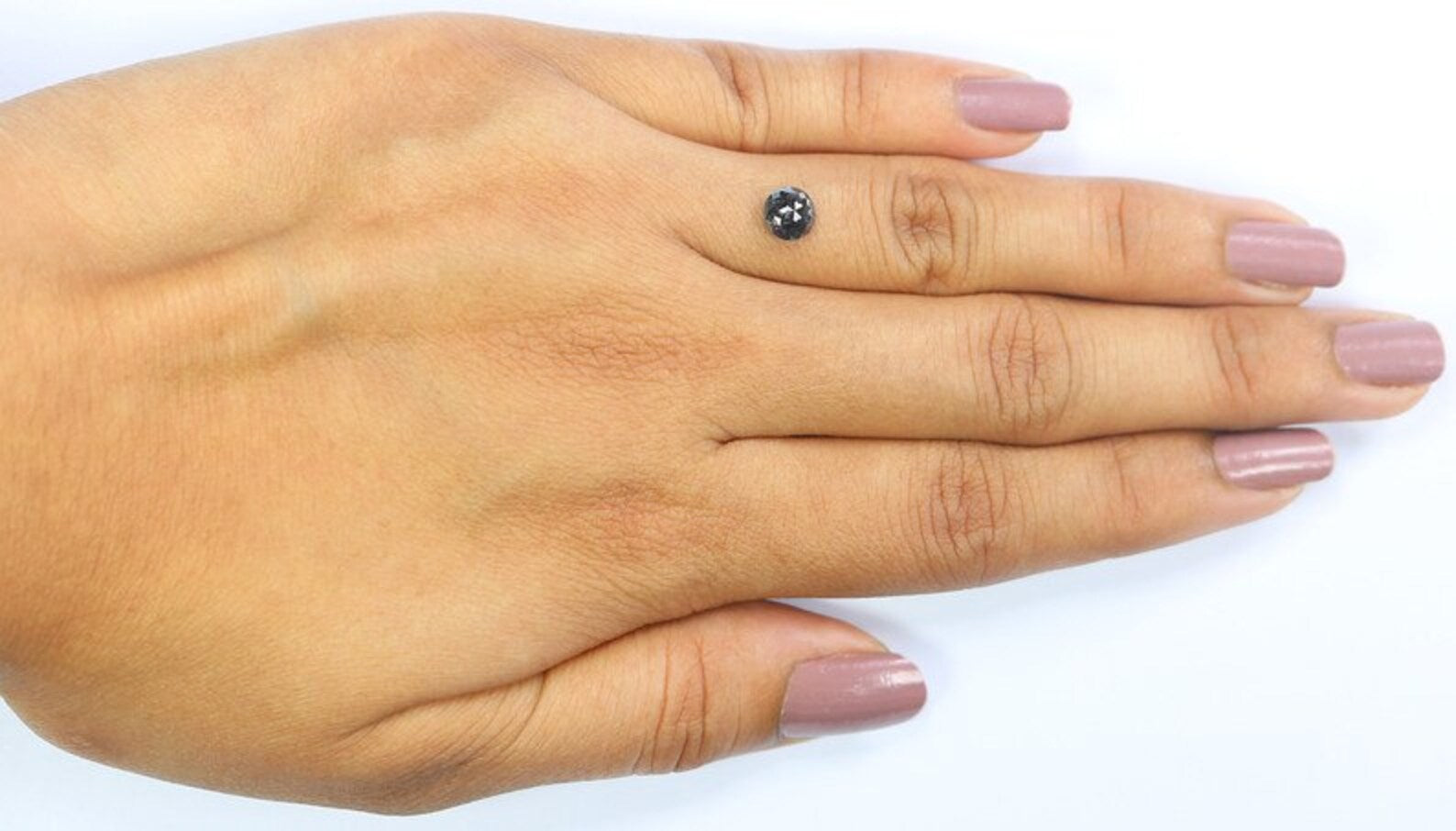 0.77 CT Natural Loose Round Cut Diamond Salt And Pepper Diamond 5.45 MM Natural Loose Diamond Black Grey Color Round Rose Cut Diamond NQ740