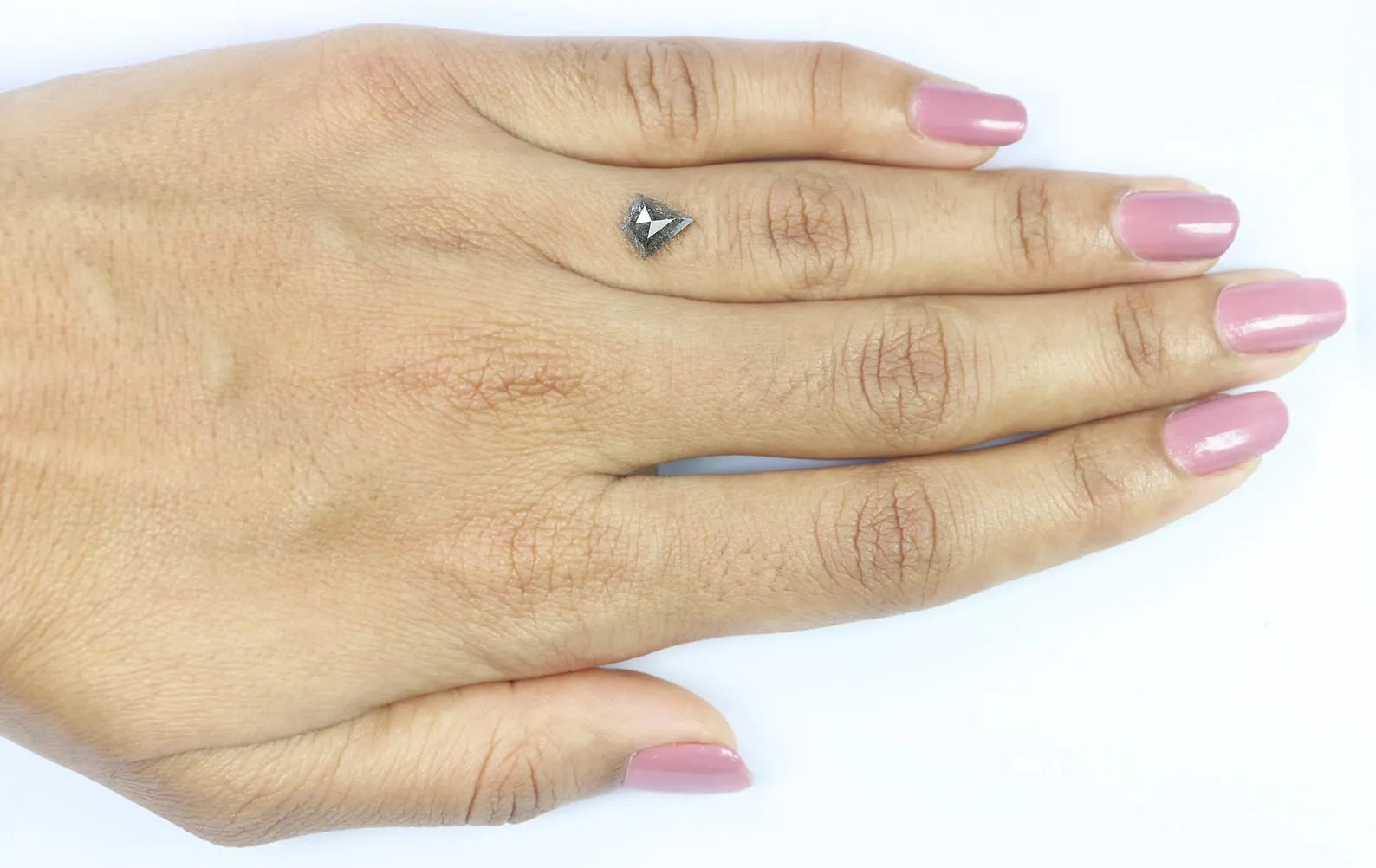 0.85 CT Natural Loose Kite Shape Diamond Salt And Pepper Kite Cut Diamond 7.95 MM Natural Loose Black Gray Color Kite Rose Cut Diamond N2596