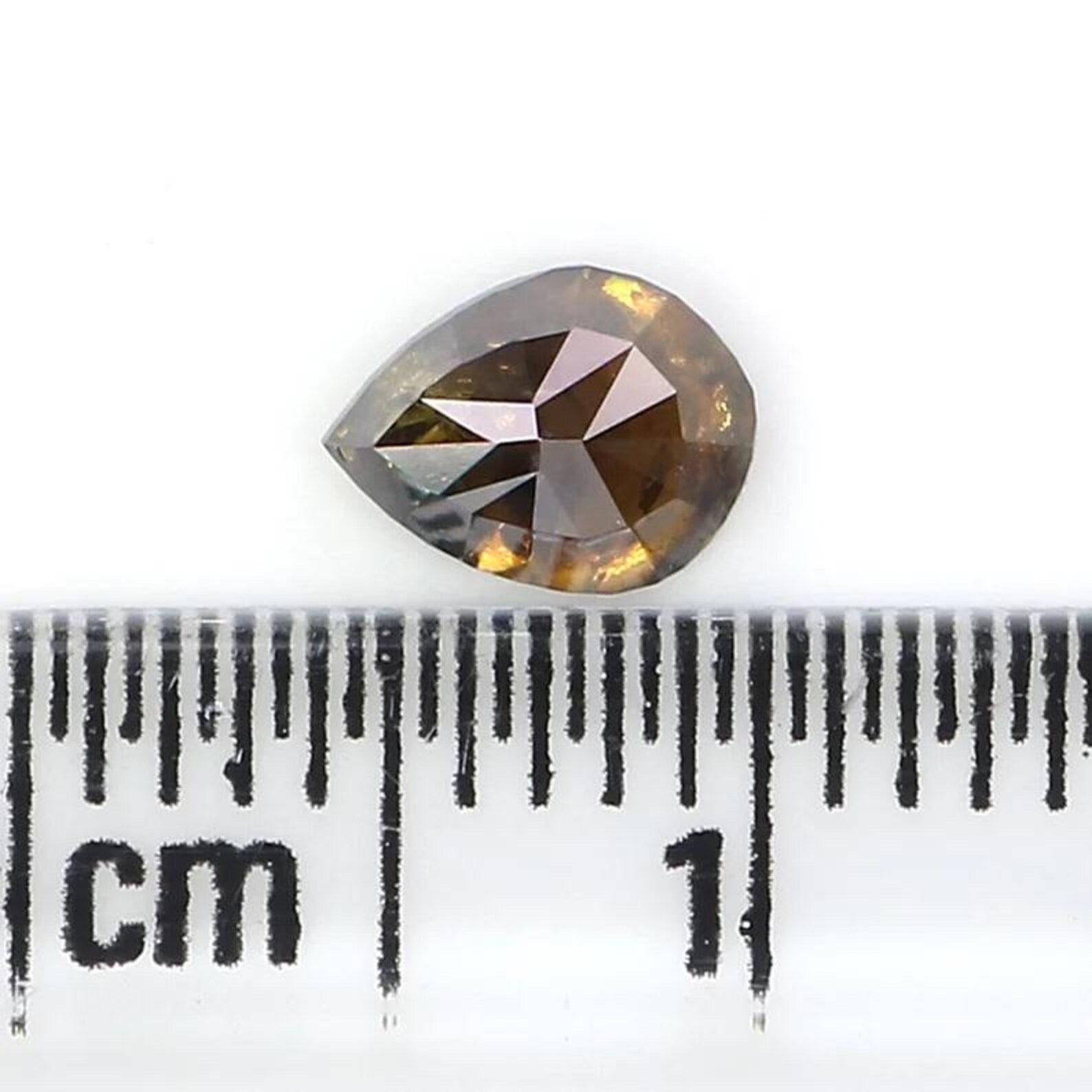 0.56 CT Natural Loose Pear Shape Diamond Brown Color Pear Cut Diamond 5.90 MM Natural Loose Diamond Brown Color Pear Rose Cut Diamond NQ9193