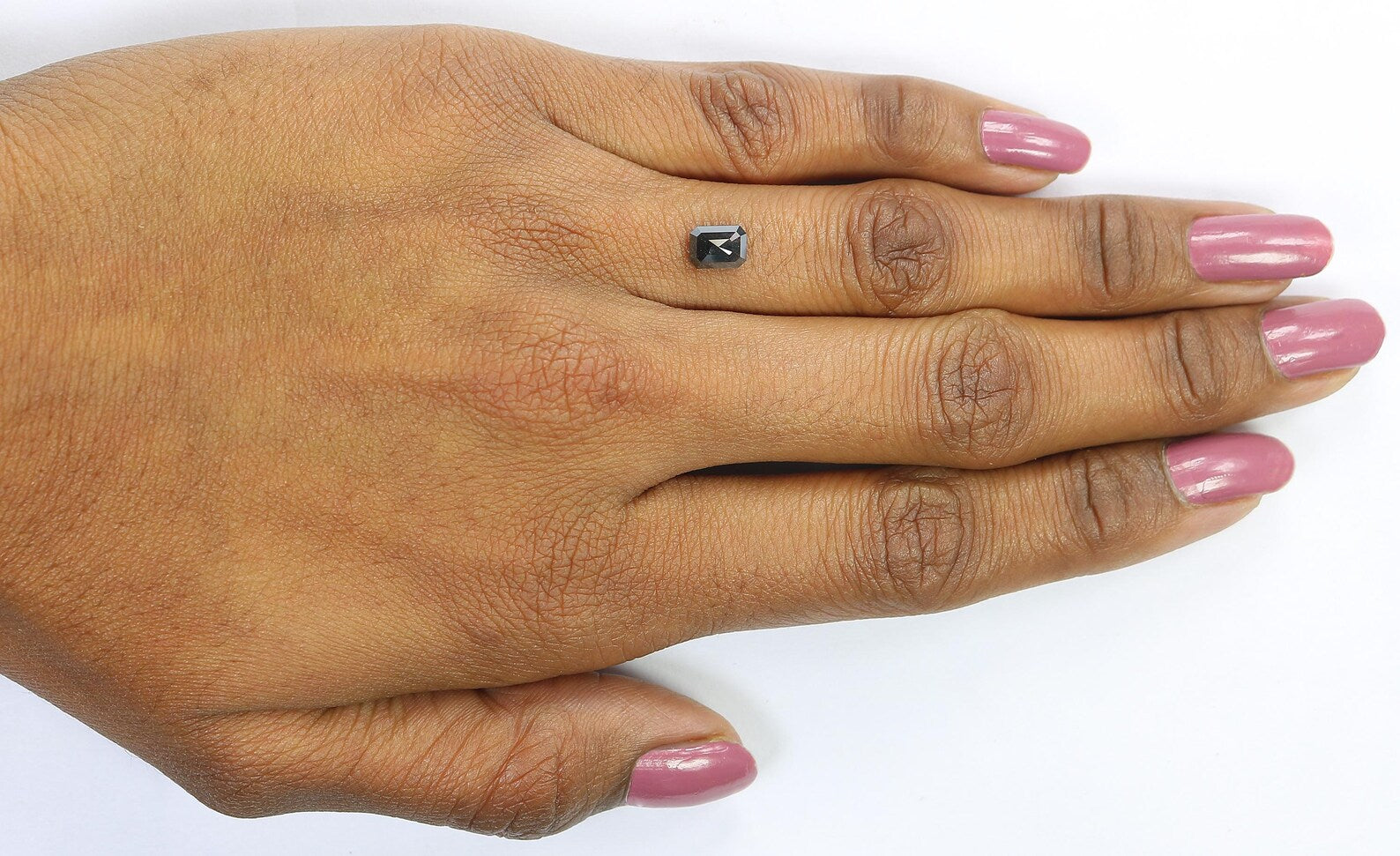 0.84 CT Natural Loose Emerald Shape Diamond Salt And Pepper Emerald Cut Diamond 6.20 MM Black Grey Color Emerald Rose Cut Diamond QN257