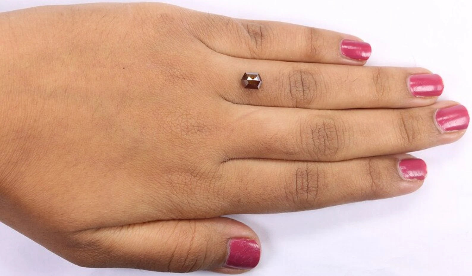 0.87 CT Natural Loose Hexagon Shape Diamond Brown Color Hexagon Cut Diamond 6.70 MM Natural Diamond Hexagon Shape Rose Cut Diamond NQ1847