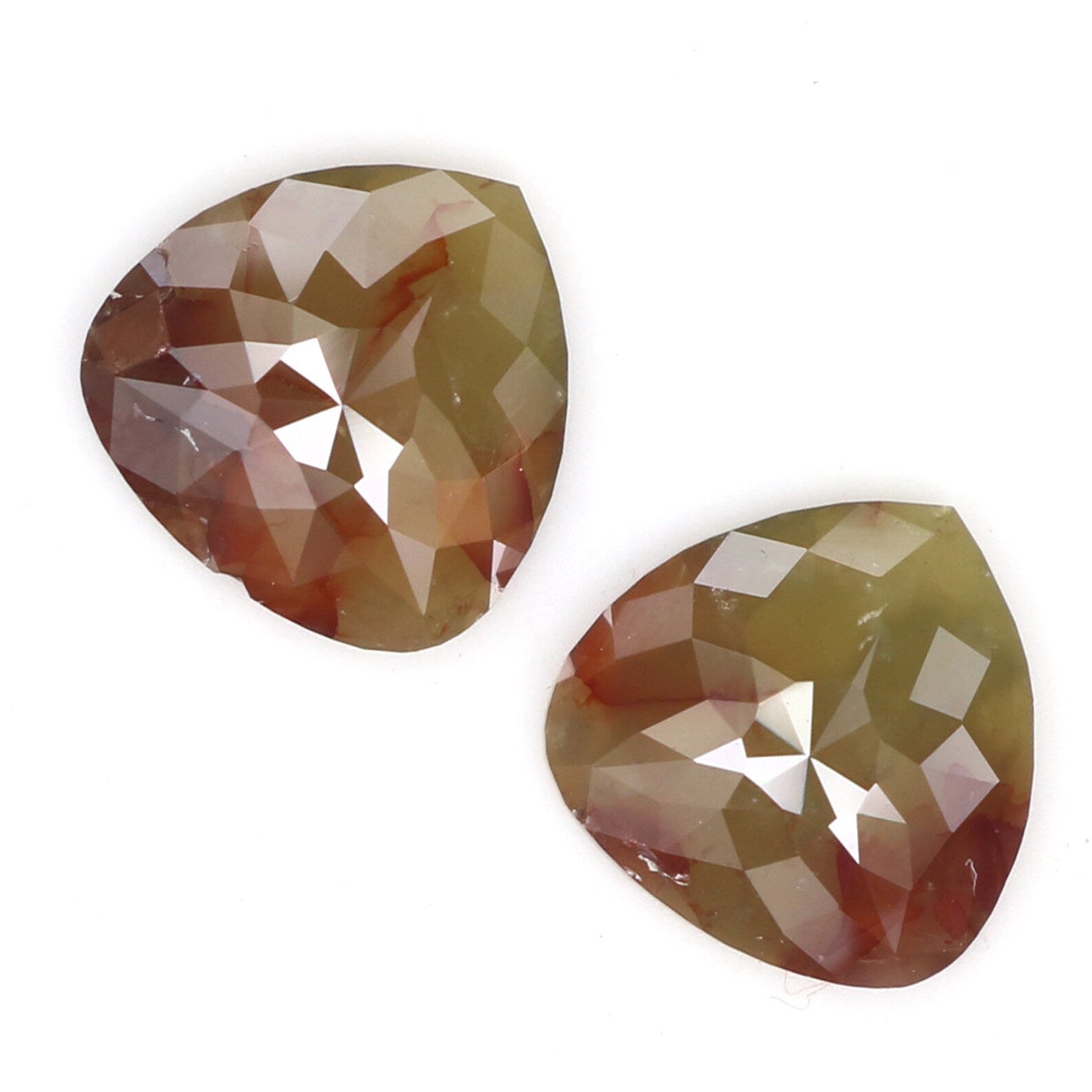 1.85 CT Natural Loose Pear Shape Pair Diamond Brown Green Color Pear Pair Diamond 7.10 MM Natural Loose Pear Pair Rose Cut Diamond KDN6993