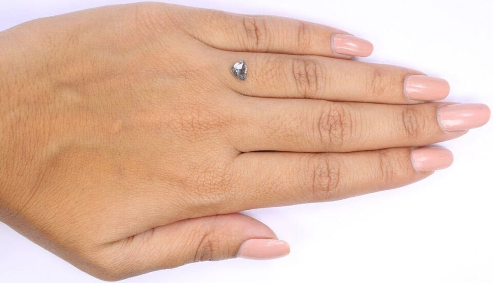 0.64 Ct Natural Loose Triangle Shape Diamond Salt And Pepper Triangle Diamond 4.80 MM Natural Black Grey Color Triangle Cut Diamond NQ8972