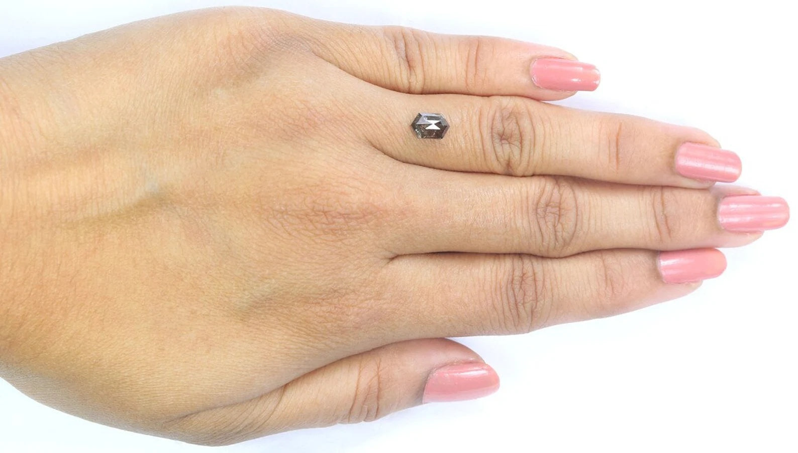 0.89 CT Natural Loose Hexagon Shape Diamond Brown Color Hexagon Cut Diamond 7.30 MM Natural Brown Hexagon Shape Rose Cut Diamond NQ2026