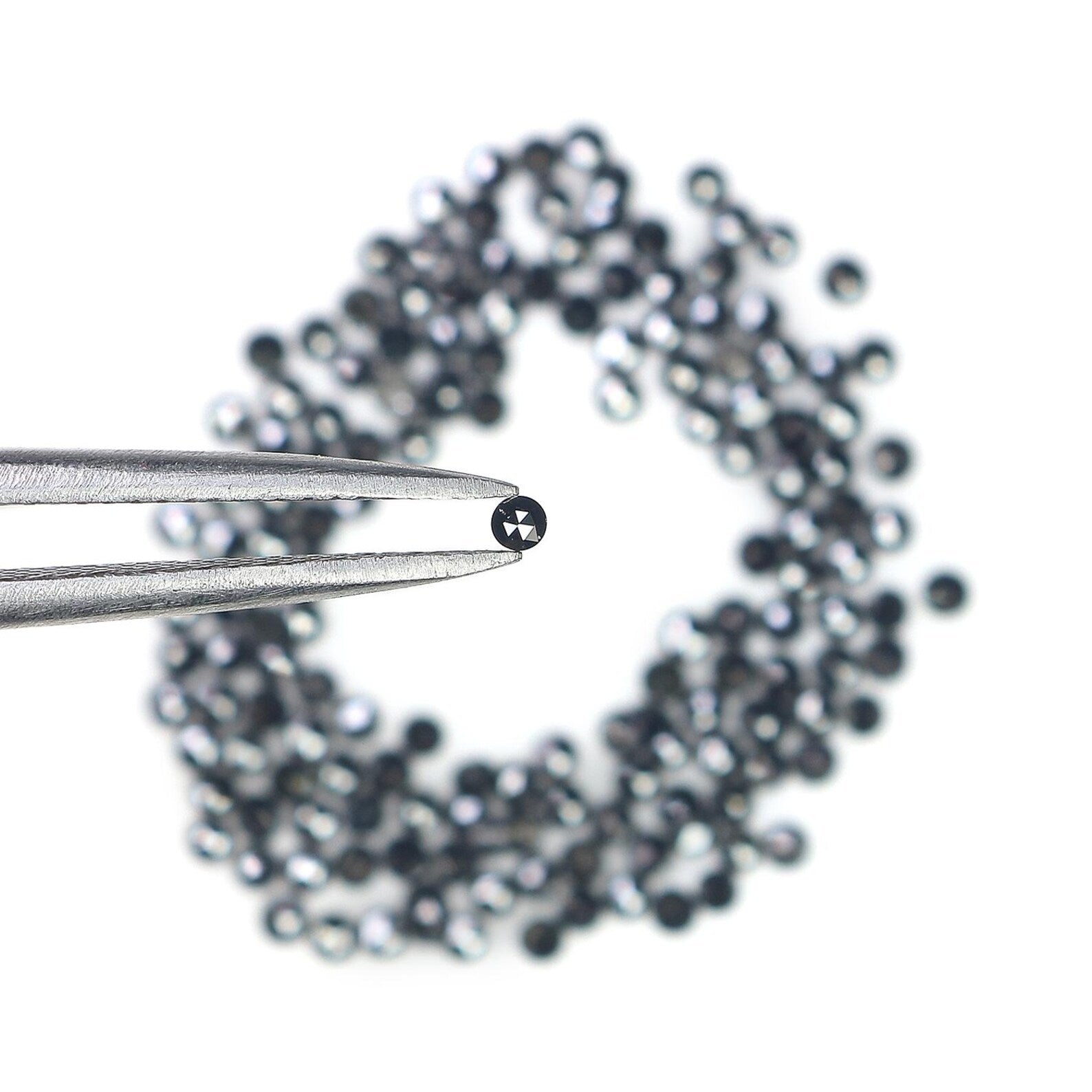 3.04 CT Natural Loose Round Shape Diamond Black Color Round Diamond 1.65 MM Natural Loose Diamond Black Color Round Rose Cut Diamond NQ1828