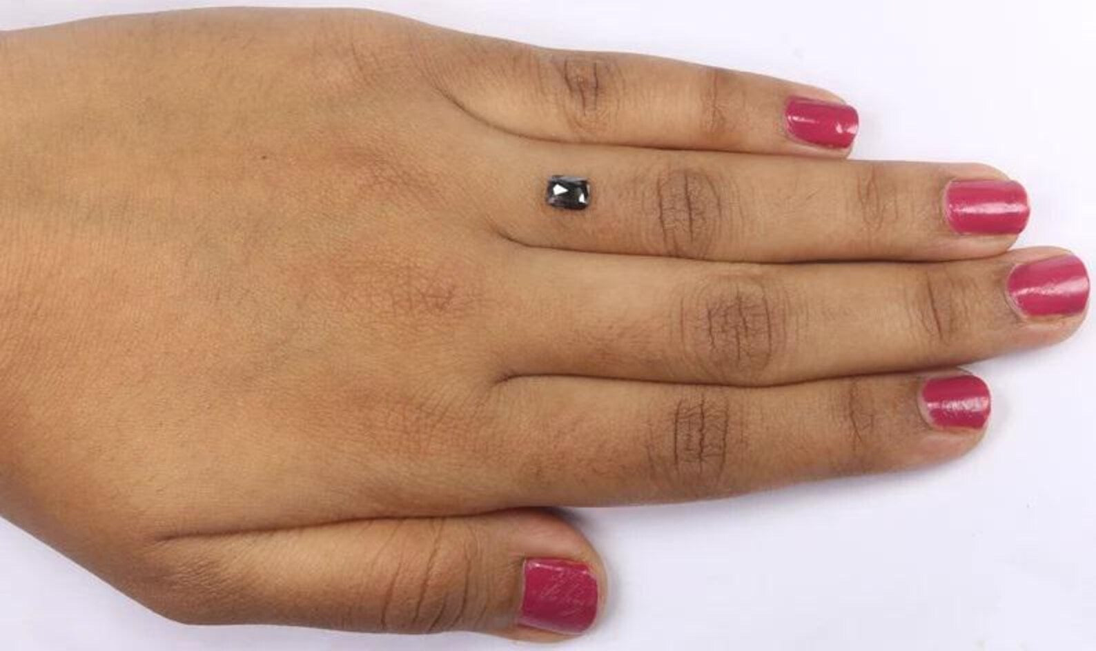 0.73 CT Natural Loose Emerald Shape Diamond Salt And Pepper Emerald Diamond 5.70 MM Natural Black Grey Color Emerald Rose Cut Diamond NQ9125