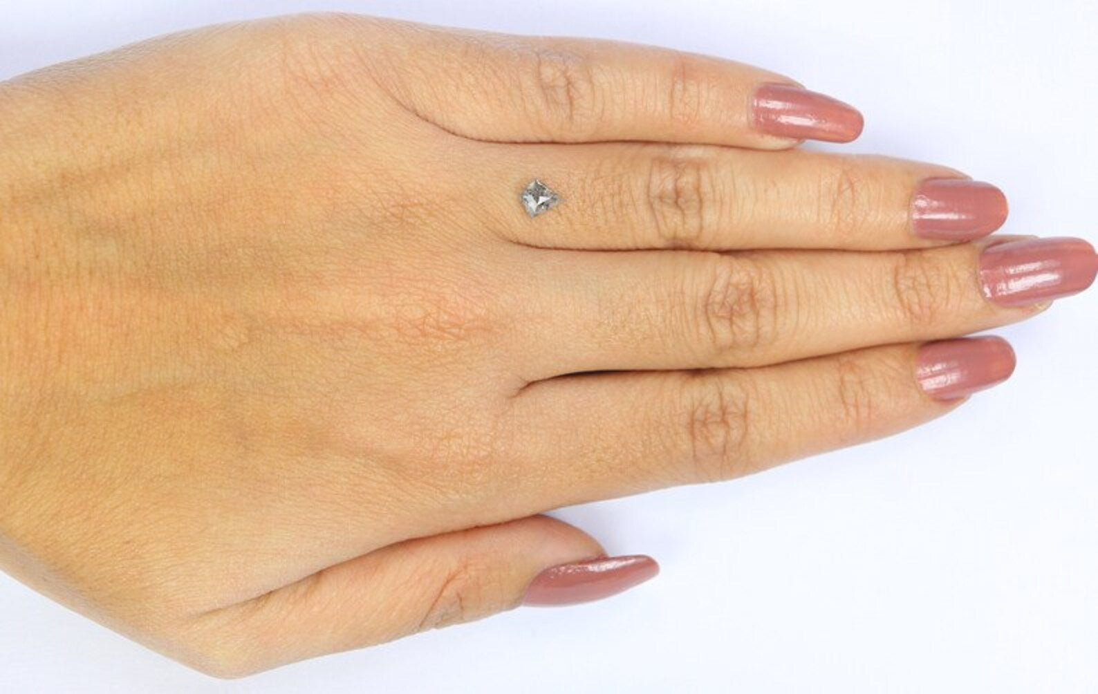 0.44 Ct Natural Loose Kite Shape Diamond Salt And Pepper Kite Diamond 6.15 MM Natural Loose Black Grey Color Kite Rose Cut Diamond NQ2173