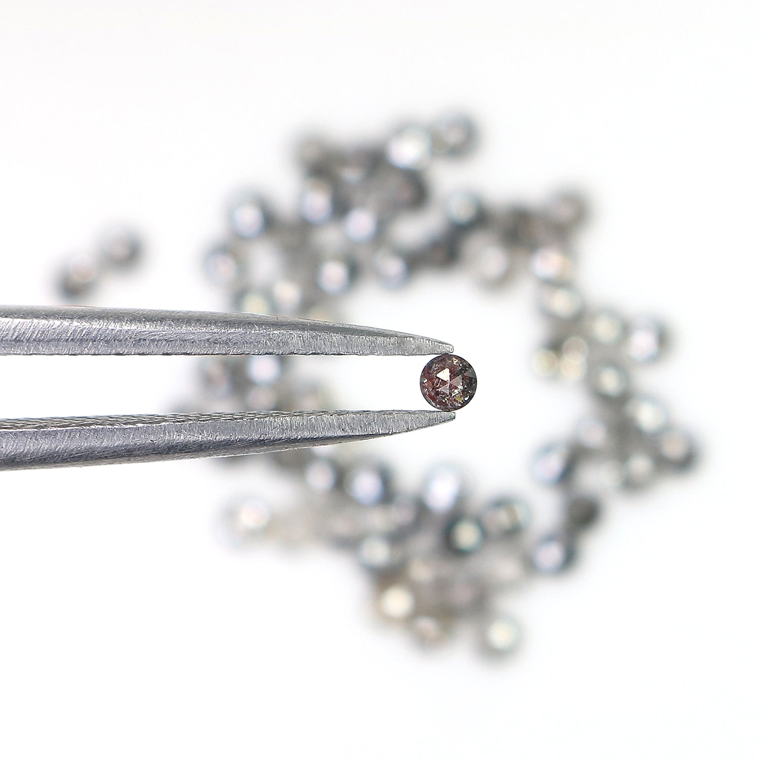 2.13 Ct Natural Loose Round Shape Diamond Salt And Pepper Diamond 1.90 MM Natural Diamond Black Grey Color Round Rose Cut Diamond LQ3035