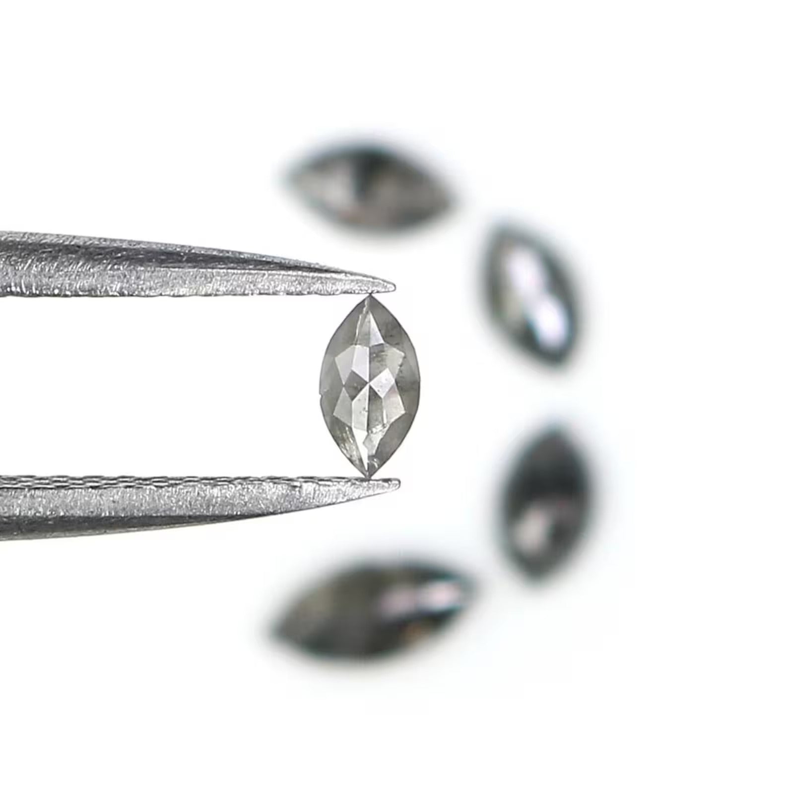 0.80 CT Natural Loose Marquise Shape Diamond Salt And Pepper Marquise Cut Diamond 6.30 MM Black Grey Color Marquise Rose Cut Diamond NQ2424