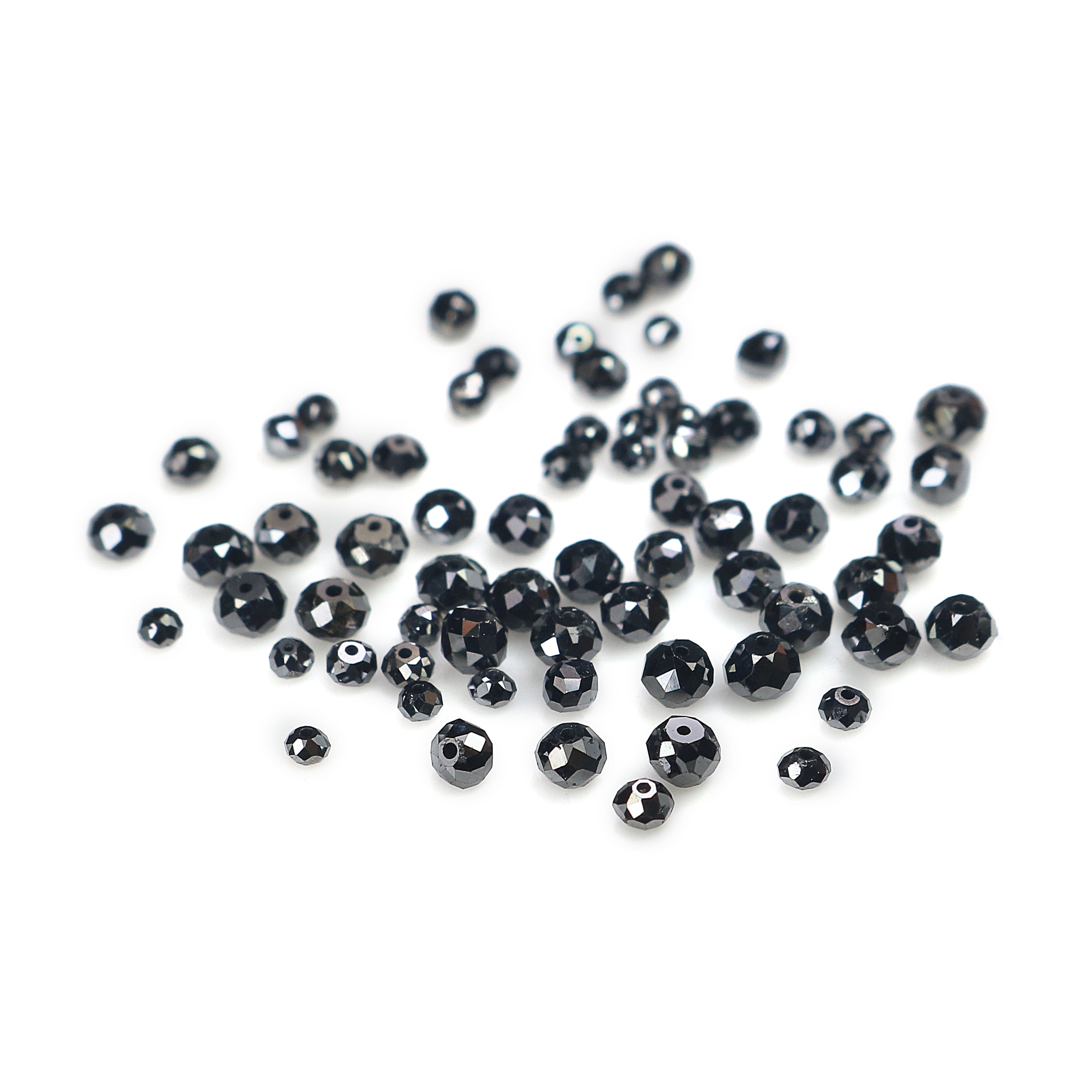 Natural Loose Bead Shape Diamond 1.50 to 3.10 MM Natural Black Color Bead Diamond 20 PCS Lot Round Bead Cut Diamond Q157