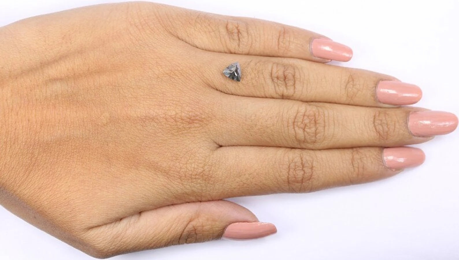 0.80 CT Natural Loose Triangle Diamond Salt And Pepper Triangle Diamond 6.20 MM Natural Black Grey Color Triangle Rose Cut Diamond NQ9544