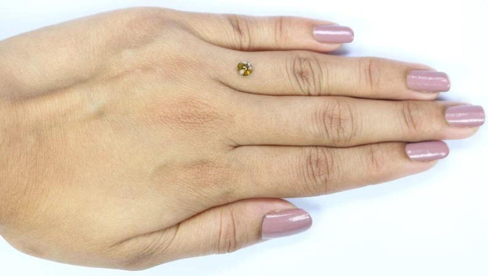 0.52 CT Natural Loose Round Rose Cut Diamond Yellow Color Round Shape Diamond 4.65 MM Natural Yellow Color Round Rose Cut Diamond NQ7251