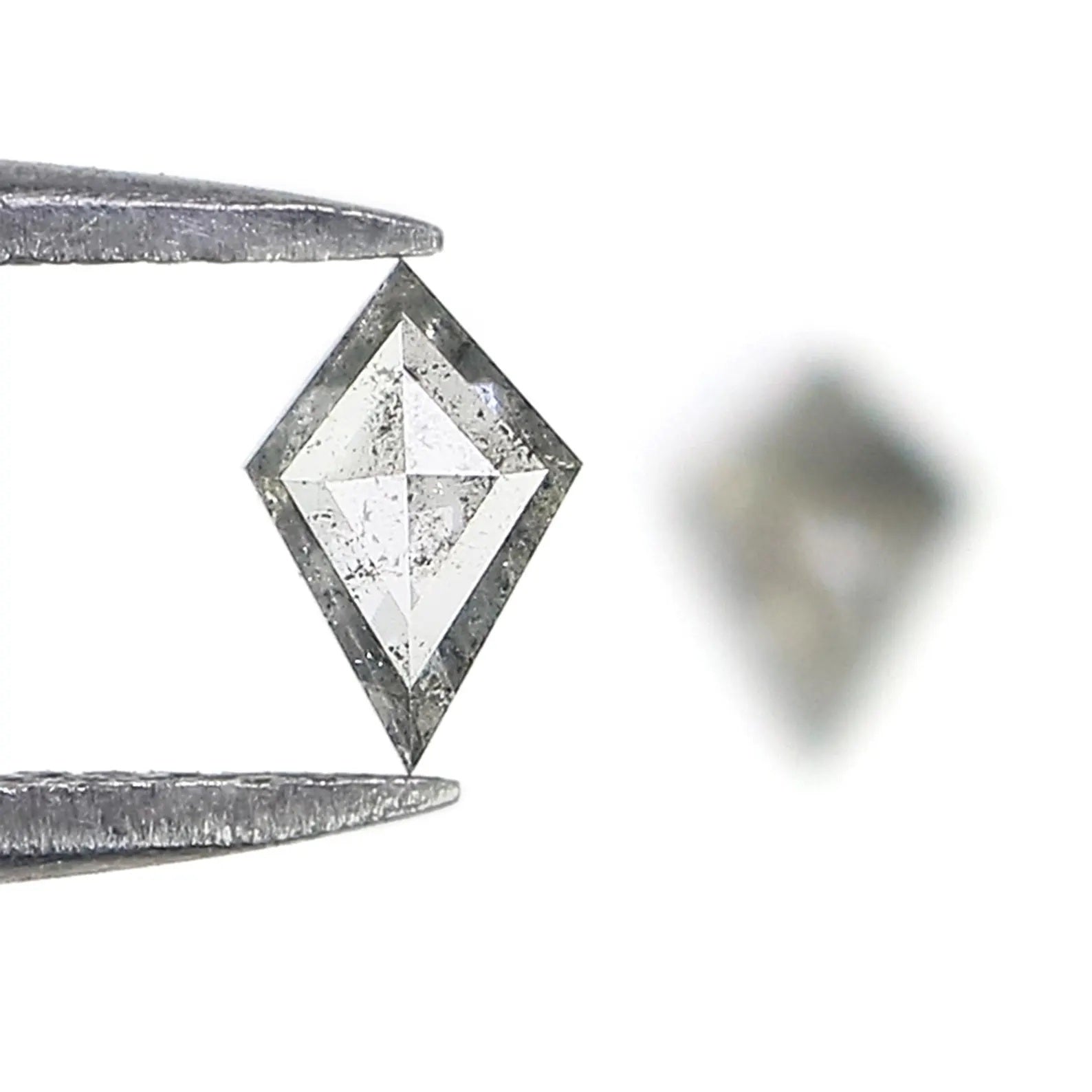 0.46 Ct Natural Loose Kite Shape Pair Diamond Salt And Pepper Kite Diamond 5.80 MM Natural Black Gray Color Kite Rose Cut Diamond NQ2341