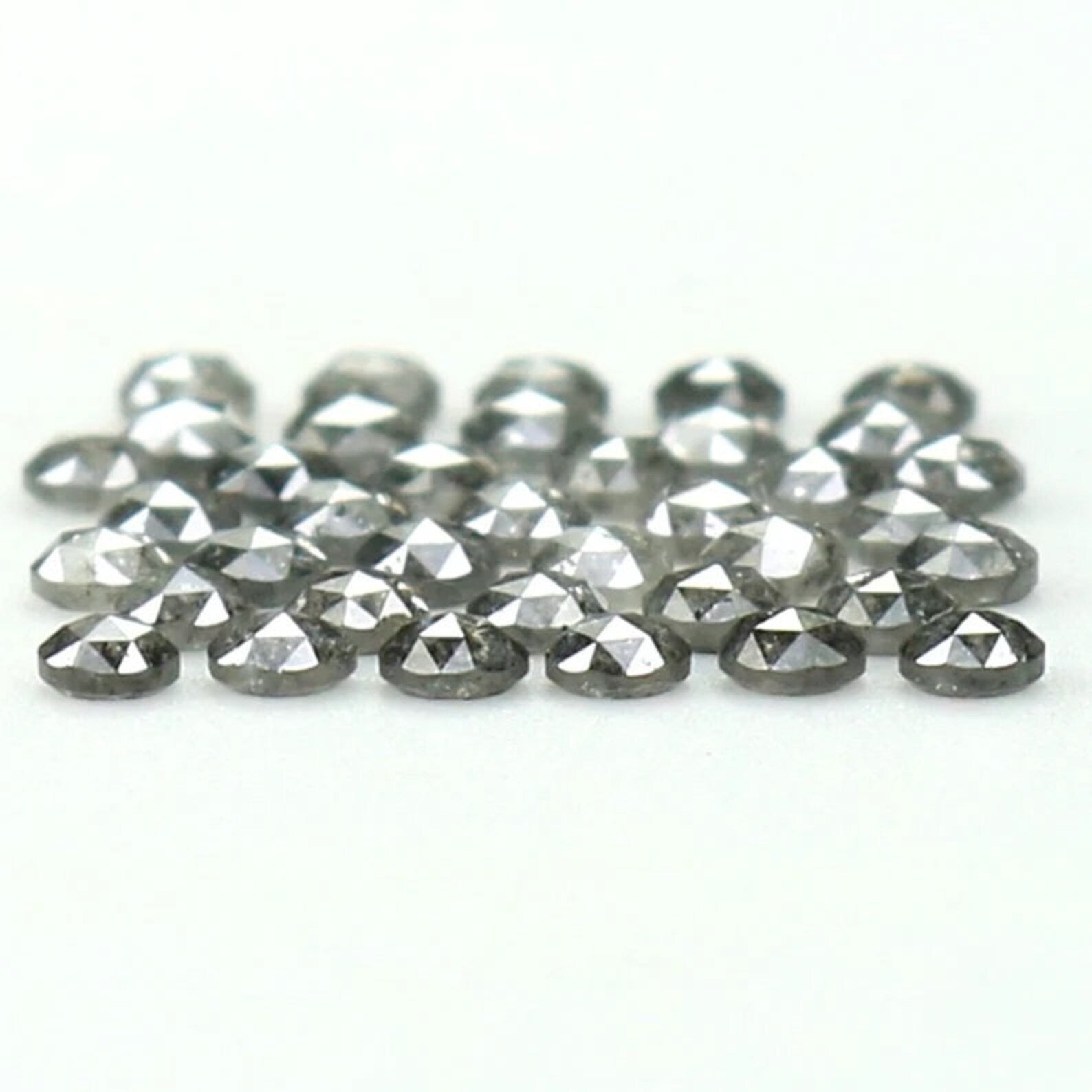 0.95 CT Natural Loose Round Shape Diamond Salt And Pepper Round Cut Diamond 1.70 MM Natural Black Grey Color Round Rose Cut Diamond NQ1608