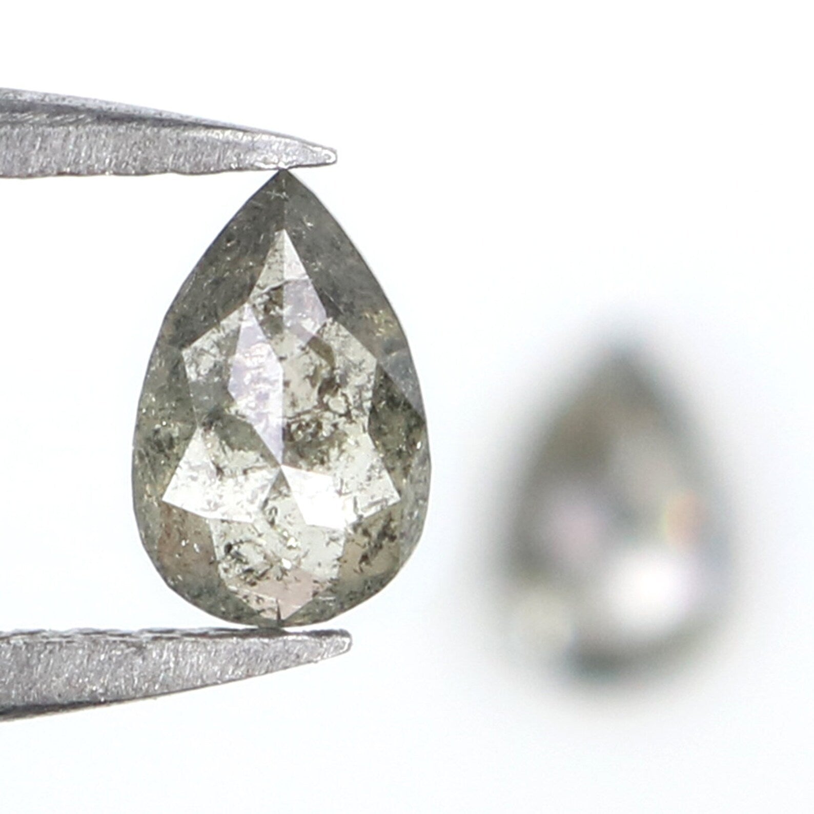Natural Loose Pear Diamond, Salt And Pepper Pear Diamond, Natural Loose Diamond, Pear Rose Cut Diamond, 0.50 CT Pear Shape Diamond, KDN2277