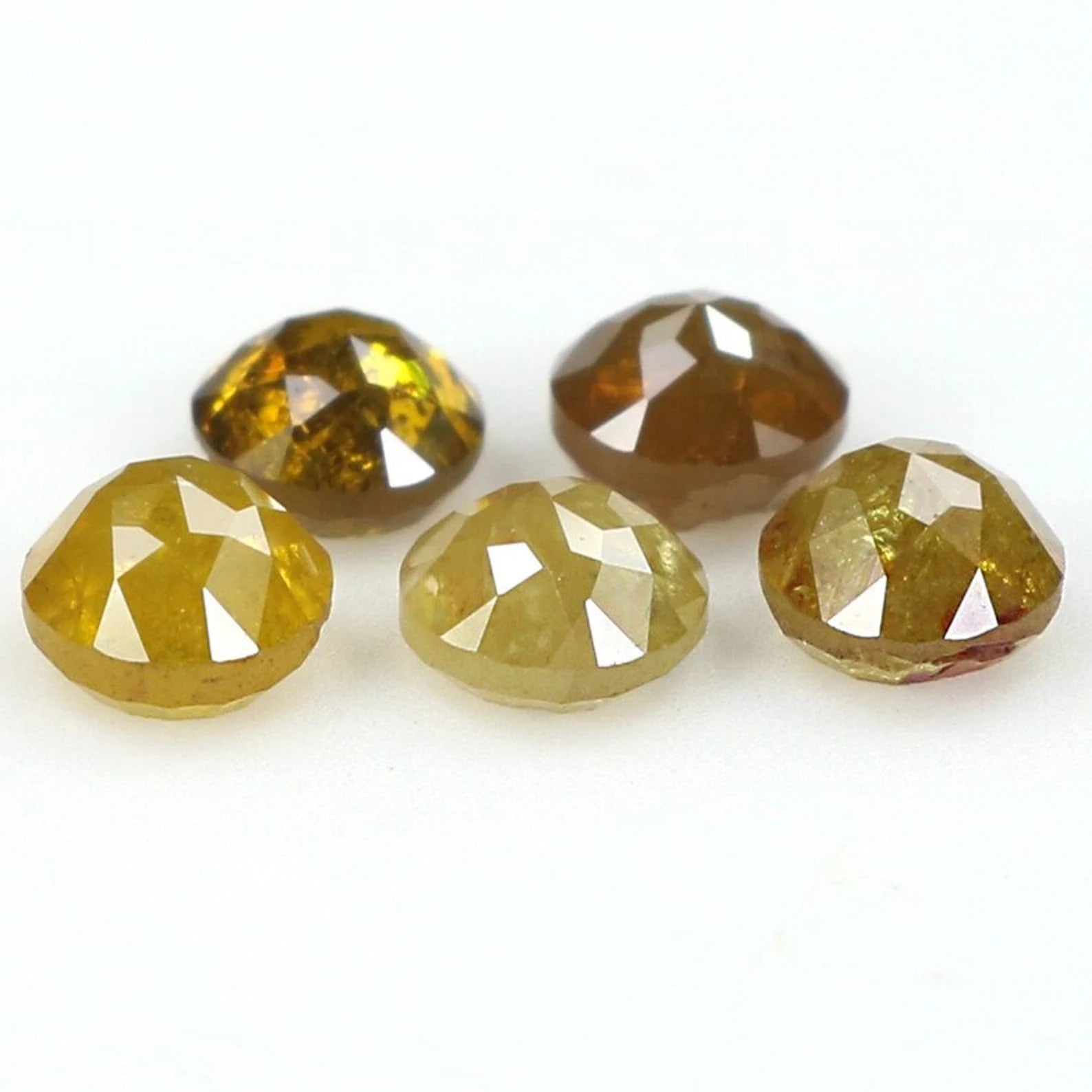 1.27 Ct Natural Loose Round Shape Diamond Yellow Brown Color Round Diamond 2.50 MM Natural Yellow Brown Color Round Rose Cut Diamond NQ1716