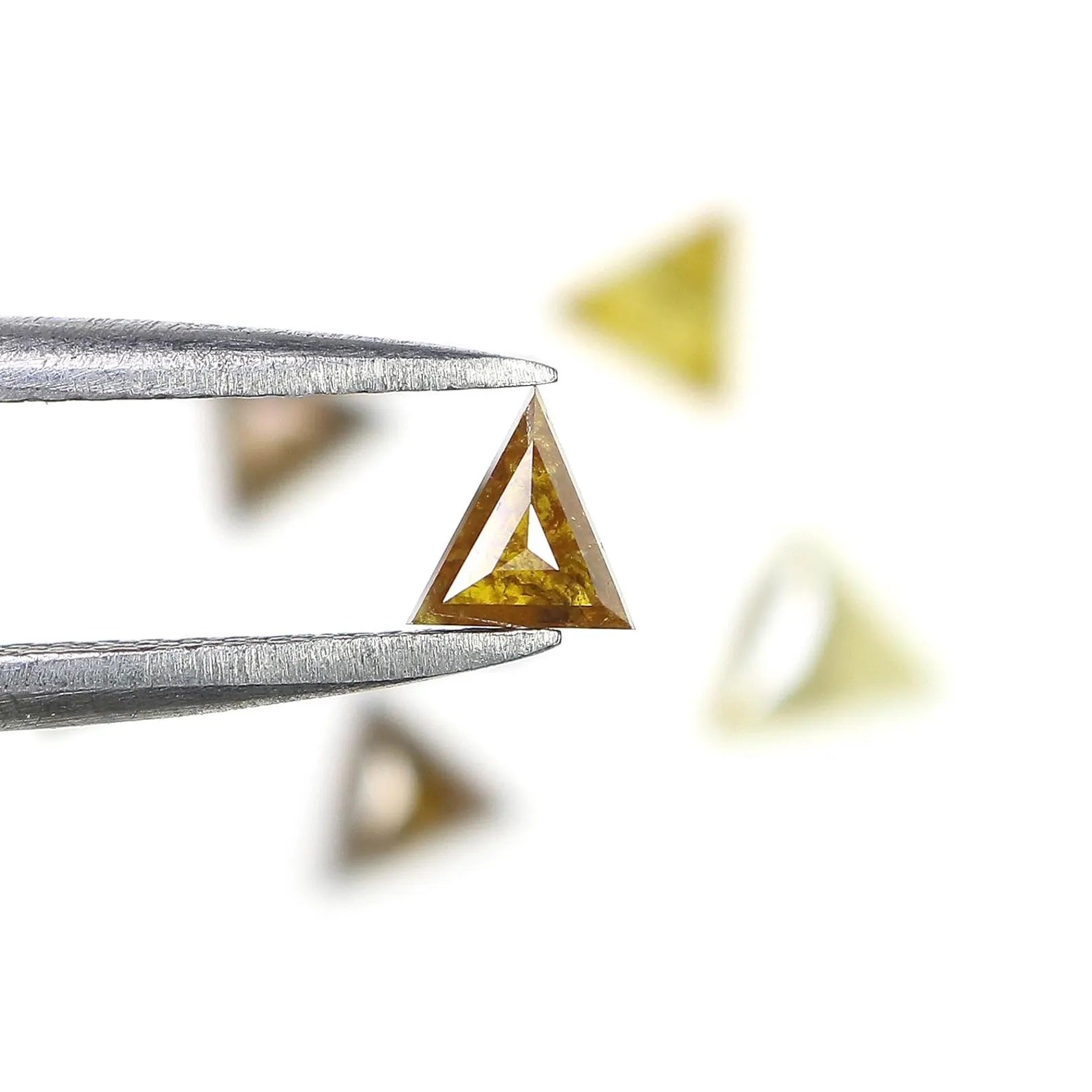 1.22 CT Natural Loose Triangle Shape Diamond Brown Yellow Color Triangle Diamond 4.20 MM Natural Diamond Triangle Rose Cut Diamond NQ1884