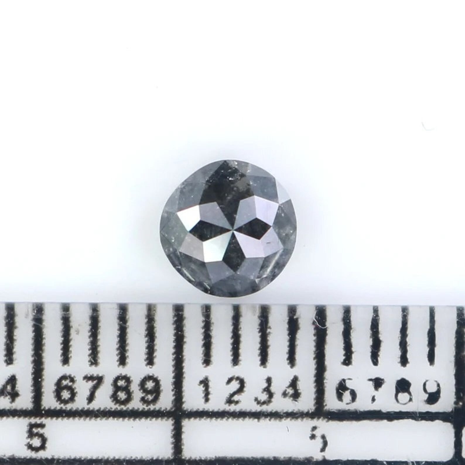 0.53 CT Natural Loose Round Shape Diamond Salt And Pepper Round Cut Diamond 4.85 MM Natural Black Grey Color Round Rose Cut Diamond NQ2308