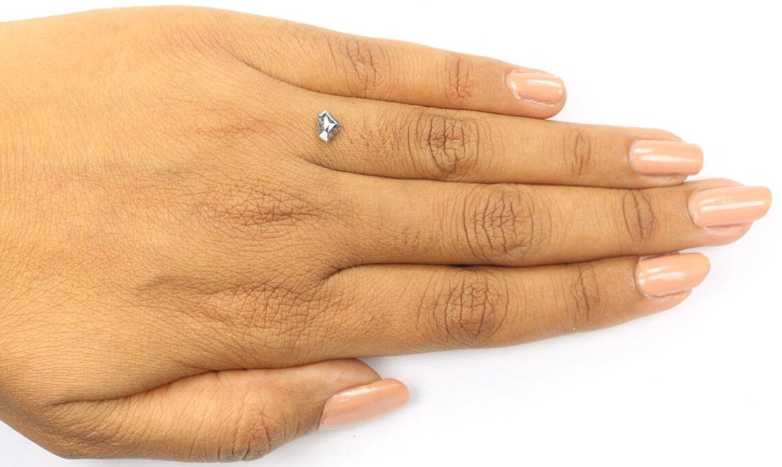 0.46 CT Natural Loose Shield Shape Diamond Salt And Pepper Shield Diamond 4.40 MM Natural Black Grey Color Shield Rose Cut Diamond NQ1534