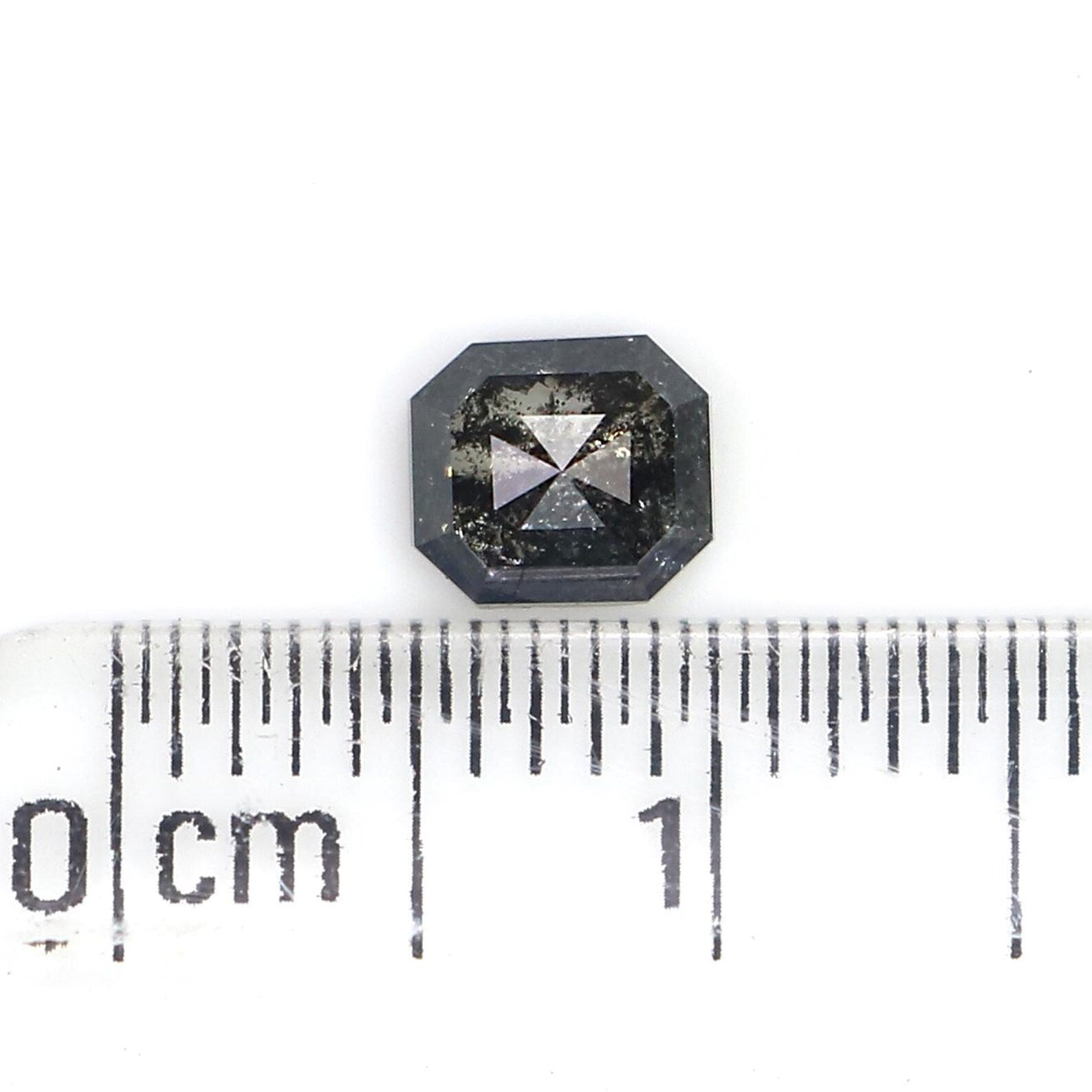 0.55 CT Natural Loose Emerald Shape Diamond Salt And Pepper Emerald Cut Diamond 5.10 MM Black Grey Color Emerald Rose Cut Diamond QN9426