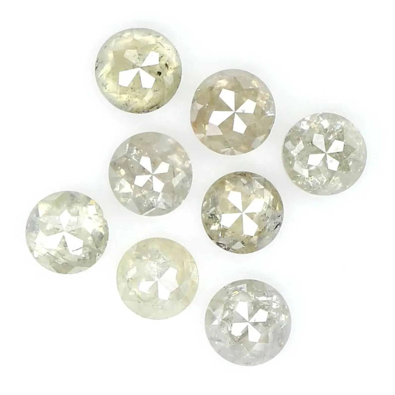 1.34 CT Natural Loose Round Shape Diamond Yellow Color Round Cut Diamond 3.10 MM Natural Diamond Grey Color Round Rose Cut Diamond NQ430