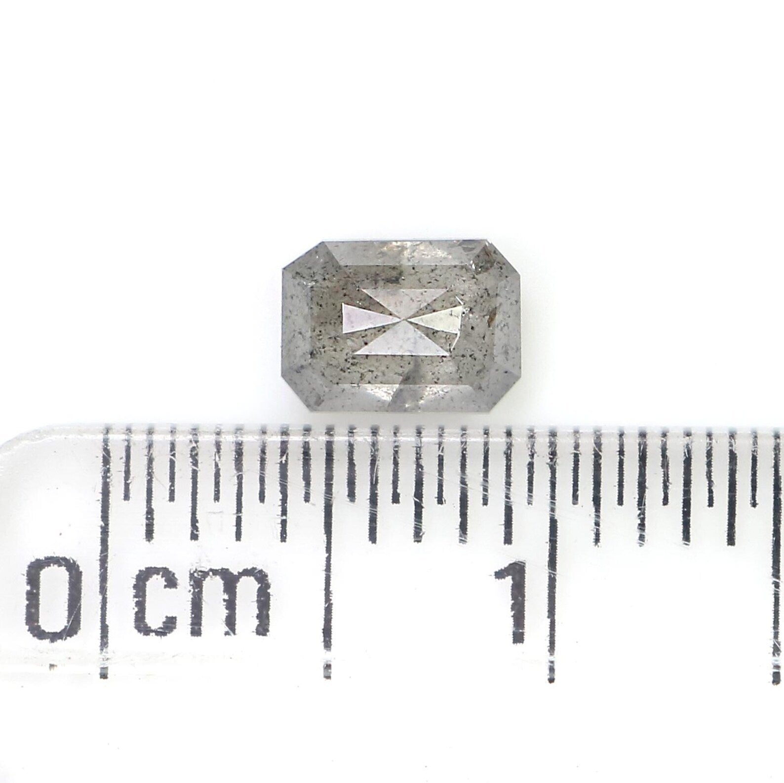 0.52 CT Natural Loose Emerald Shape Diamond Grey Color Emerald Diamond 5.40 MM Natural Diamond Grey Color Emerald Rose Cut Diamond QN824