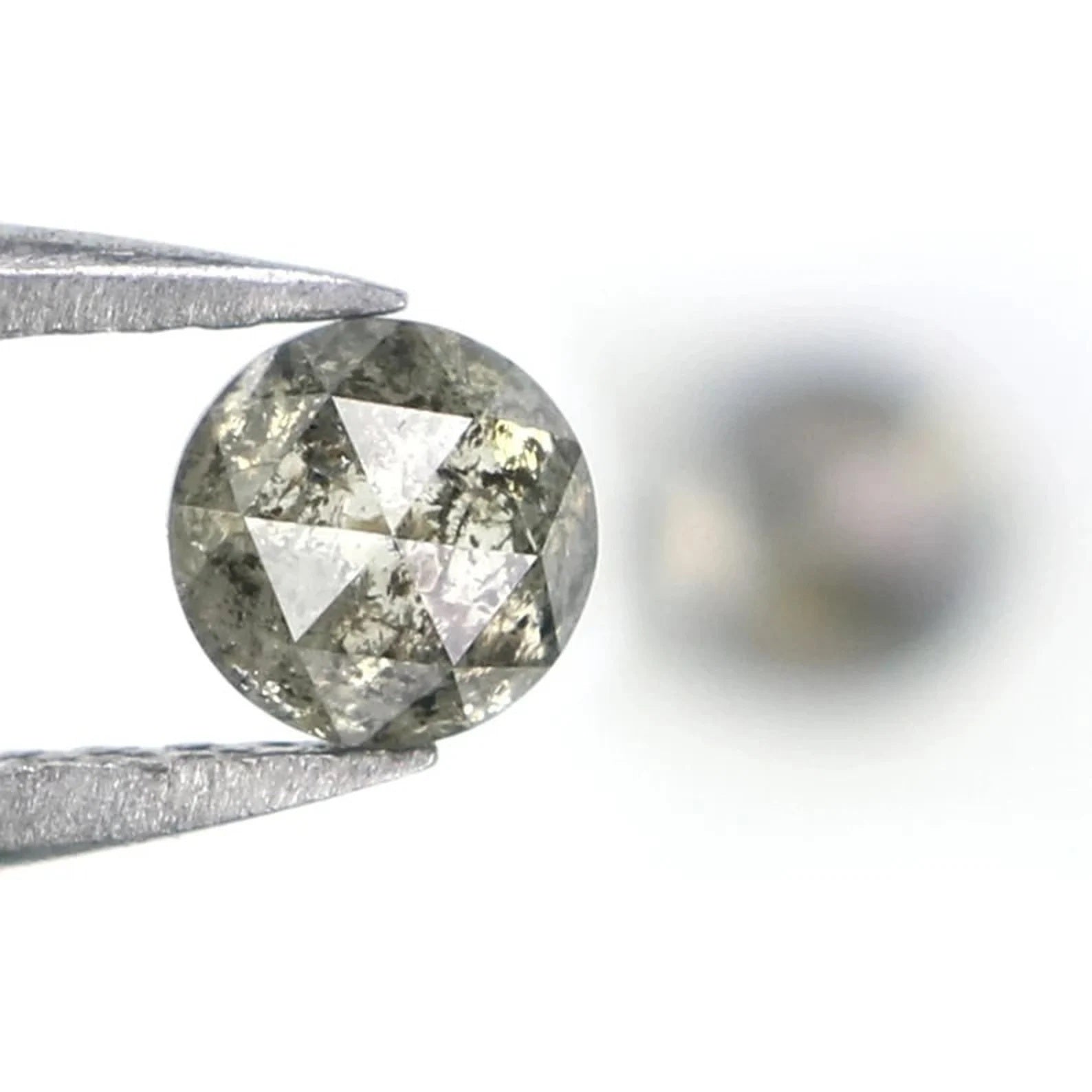 0.70 CT Natural Loose Round Shape Diamond Salt And Pepper Round Diamond 4.15 MM Natural Loose Black Grey Color Round Rose Cut Diamond NQ2339