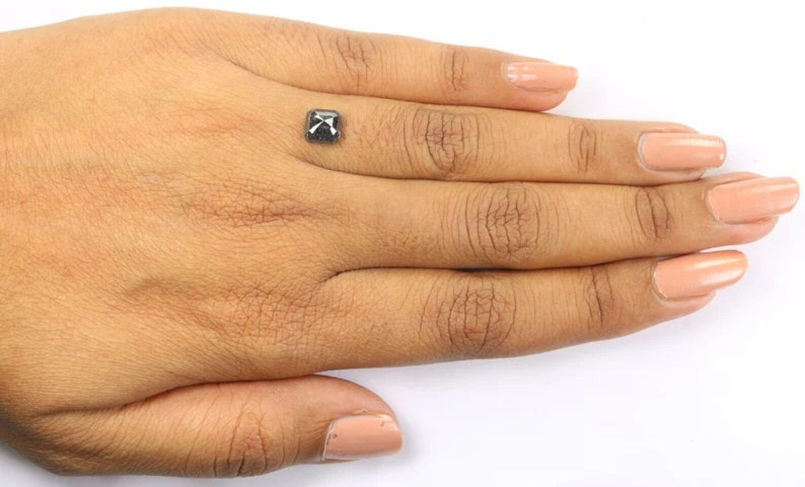 1.48 CT Natural Loose Radiant Shape Diamond Salt And Pepper Radiant Diamond 6.30 MM Natural Black Grey Color Radiant Rose Cut Diamond NQ1596