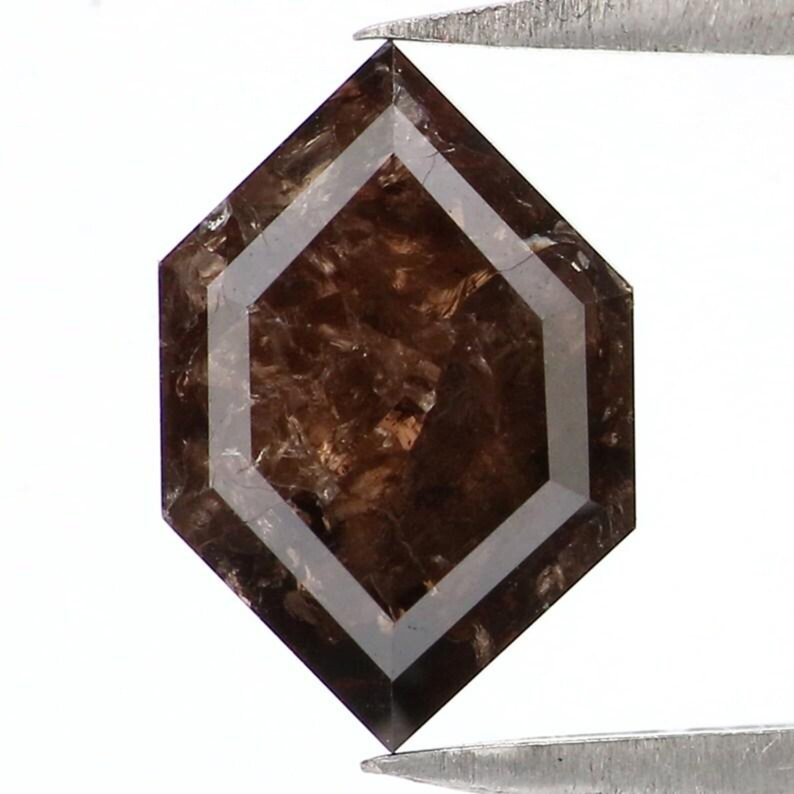 1.93 CT Natural Loose Hexagon Shape Diamond Brown Color Hexagon Diamond 9.80 MM Natural Loose Brown Color Hexagon Rose Cut Diamond NQ8285