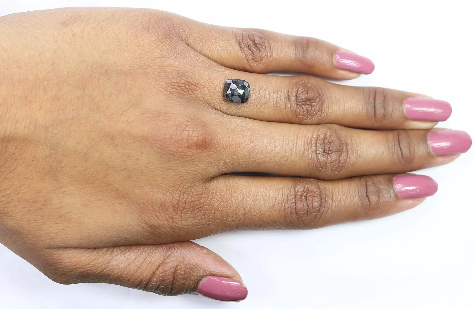 2.00 CT Natural Loose Cushion Shape Diamond Black Color Cushion Diamond 8.20 MM Natural Loose Black Color Cushion Rose Cut Diamond NQ9598