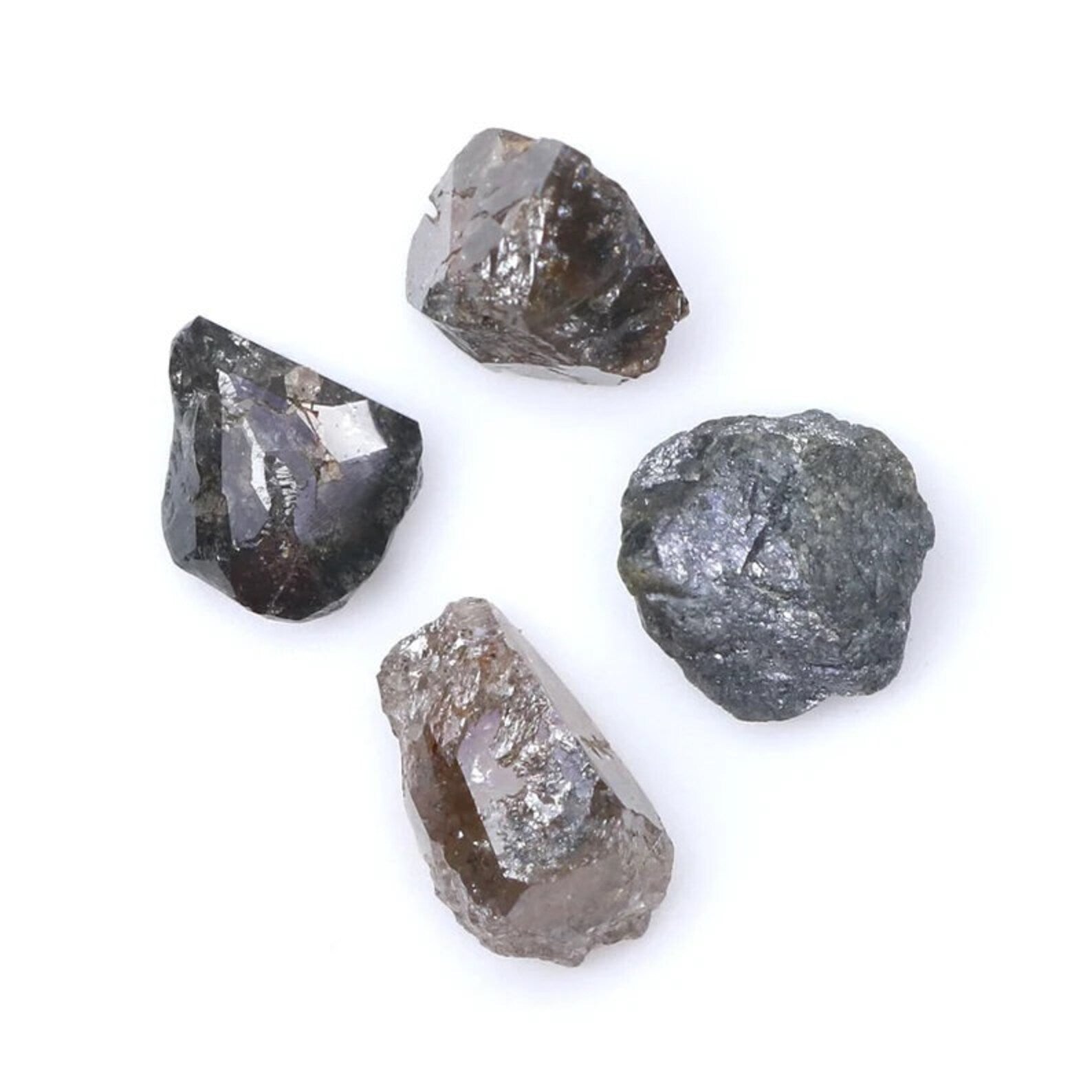 4.04 CT Natural Loose Rough Shape Diamond Salt And Pepper Irregular Cut Diamond 6.05 MM Natural Black Grey Color Rough Uncut Diamond NQ1887