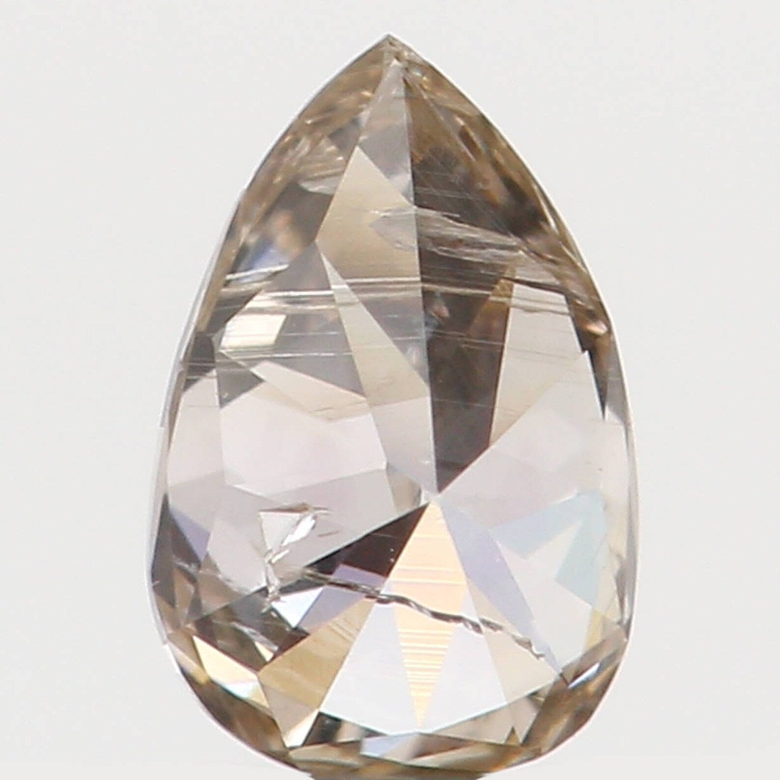 0.14 Ct Natural Loose Diamond Pear Brown Color I2 Clarity 4.10 MM N7488