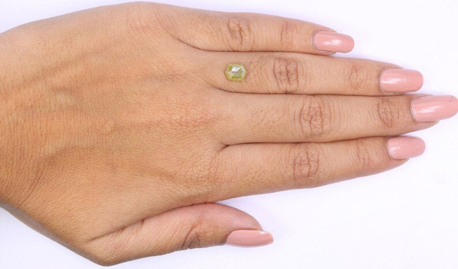 1.27 Ct Natural Loose Hexagon Shape Diamond Yellow Color Hexagon Cut Diamond 7.05 MM Natural Loose Diamond Hexagon Rose Cut Diamond NQ1962